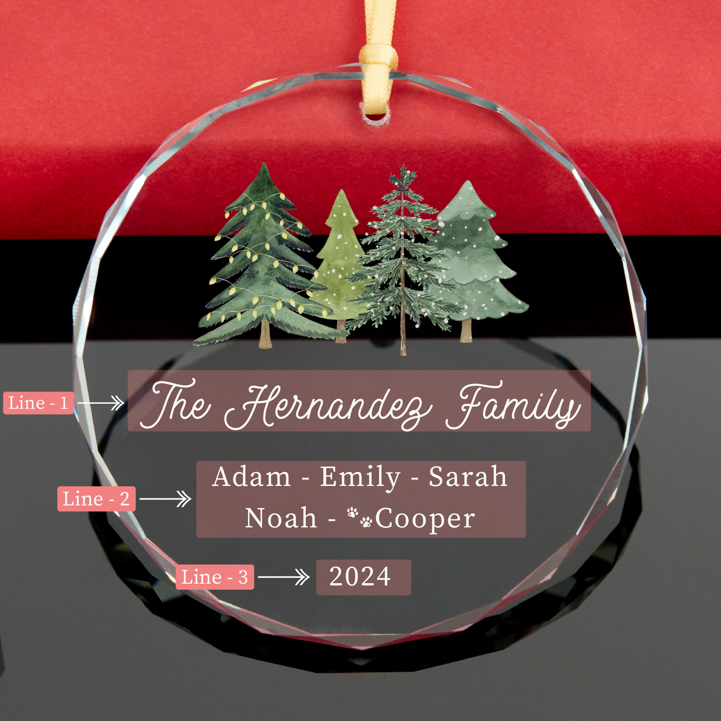 Personalized Family Christmas Ornament with Dog Names