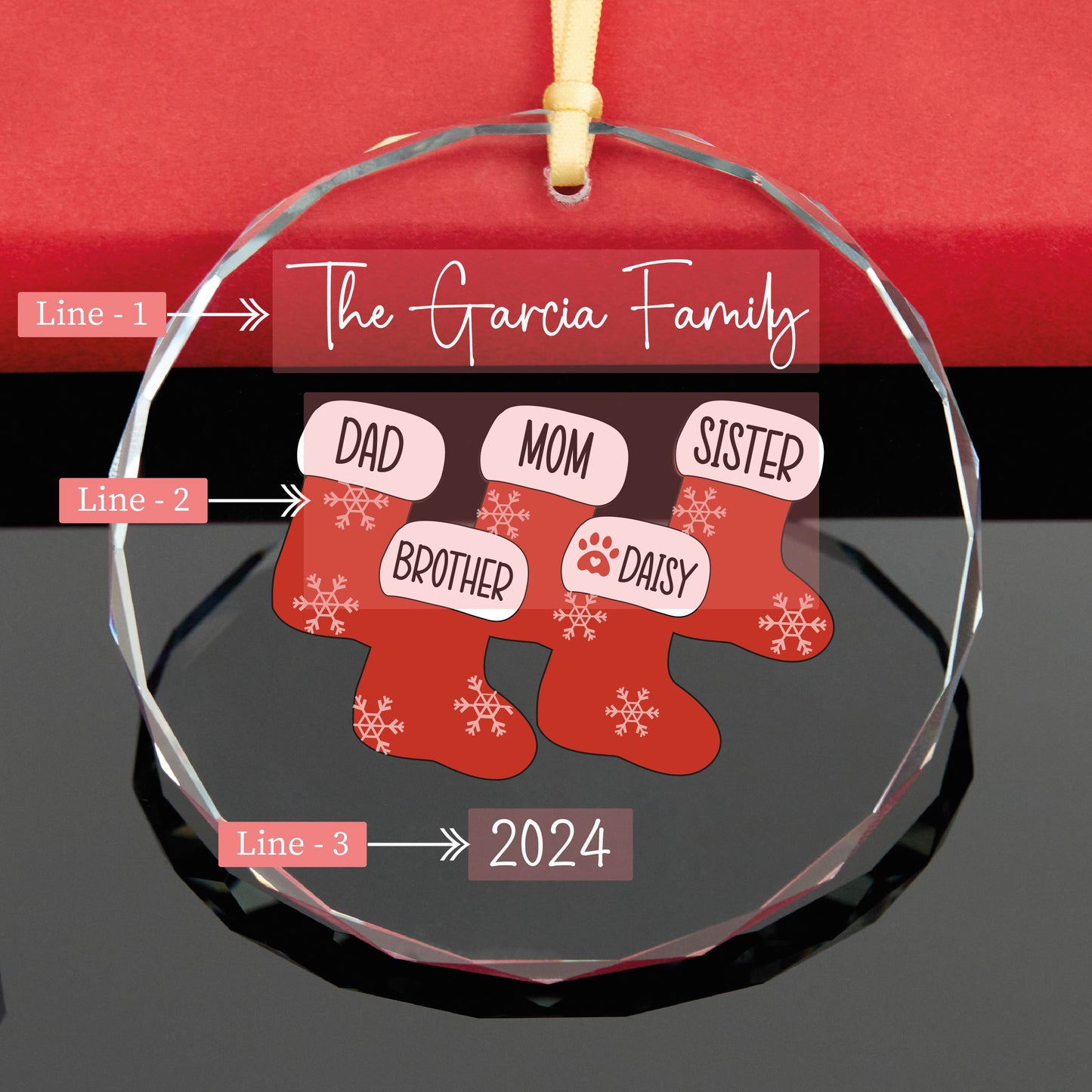 Personalized Family Christmas Ornament with Pet Names