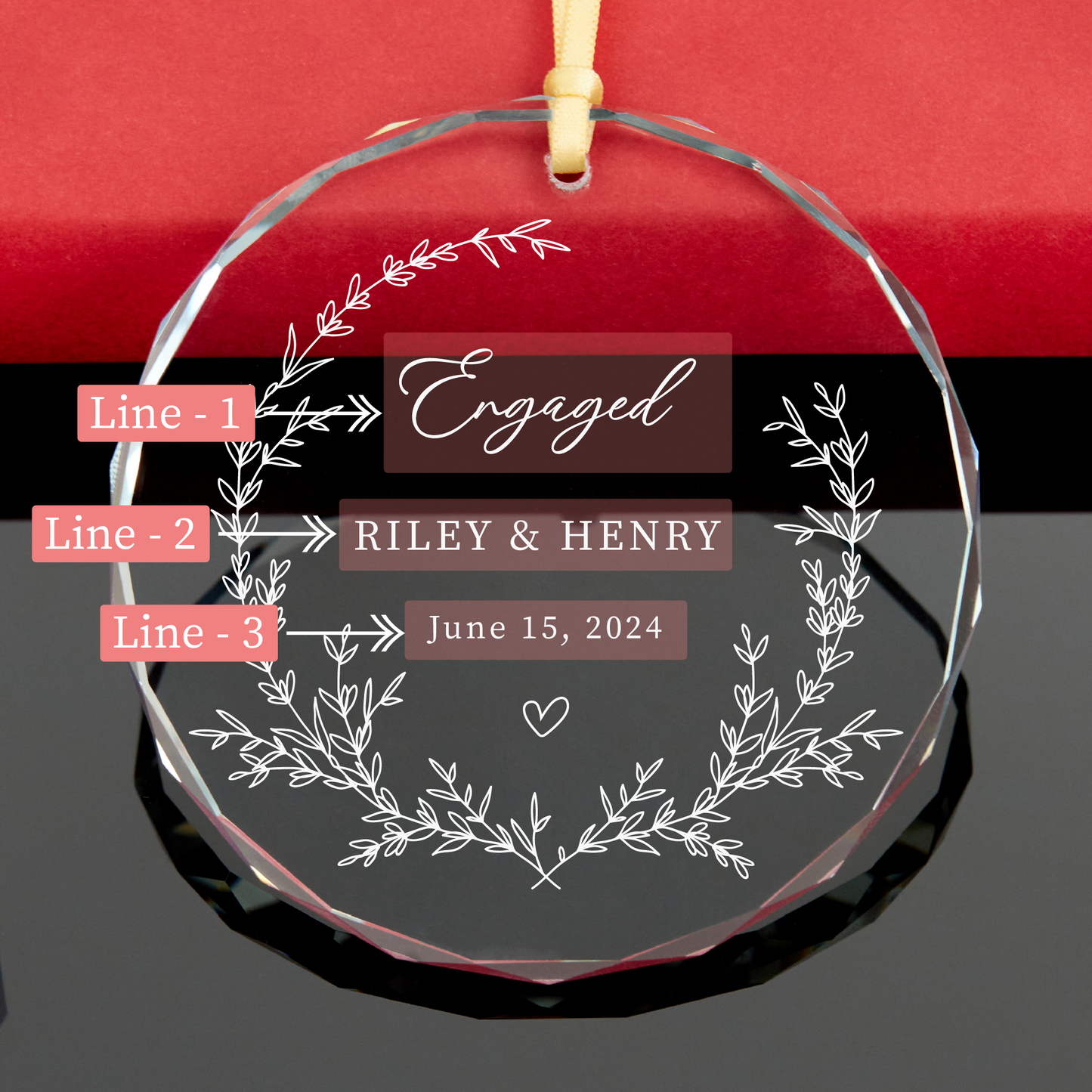 Personalized First Christmas Engaged Ornament