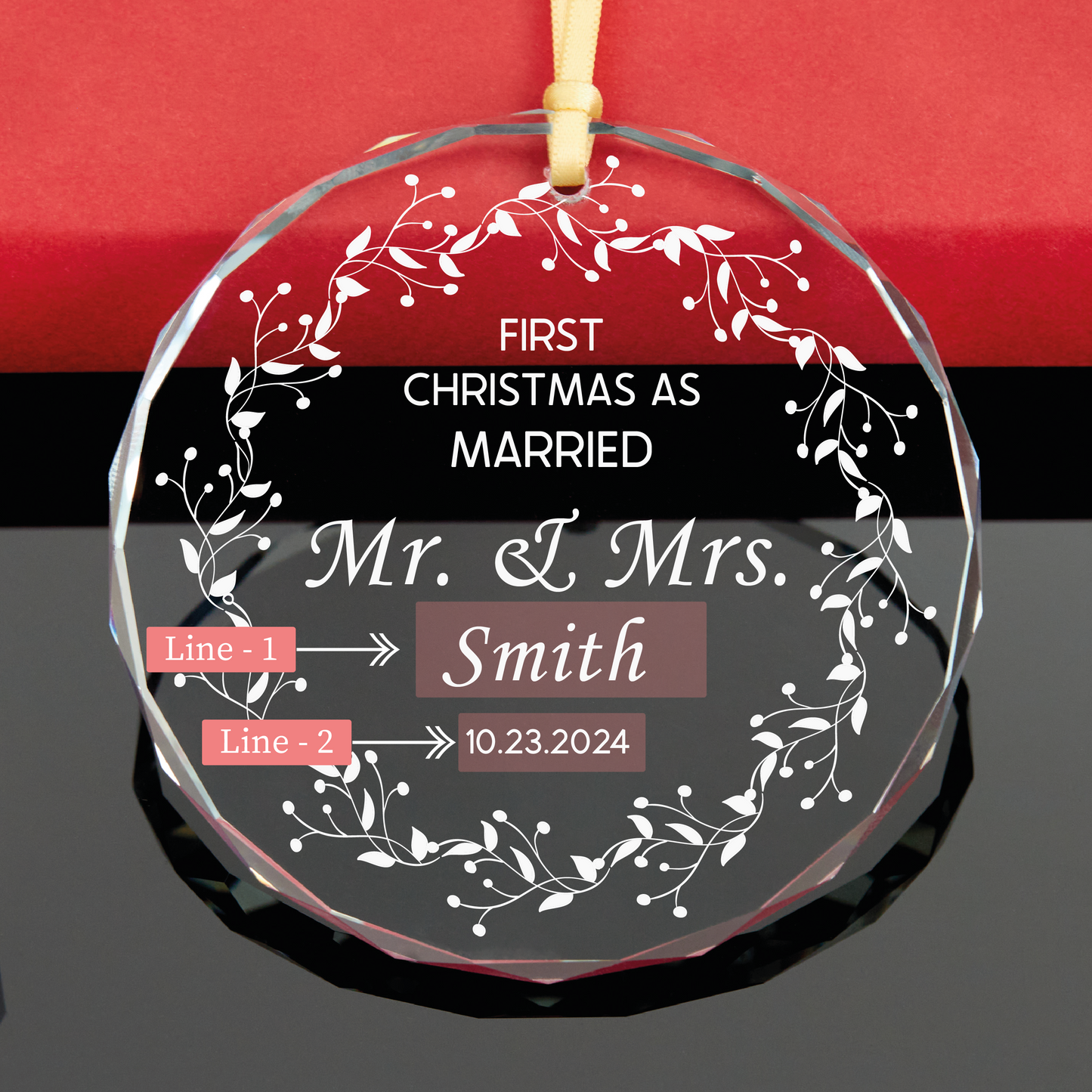Personalized First Christmas As Mr. and Mrs. Ornament