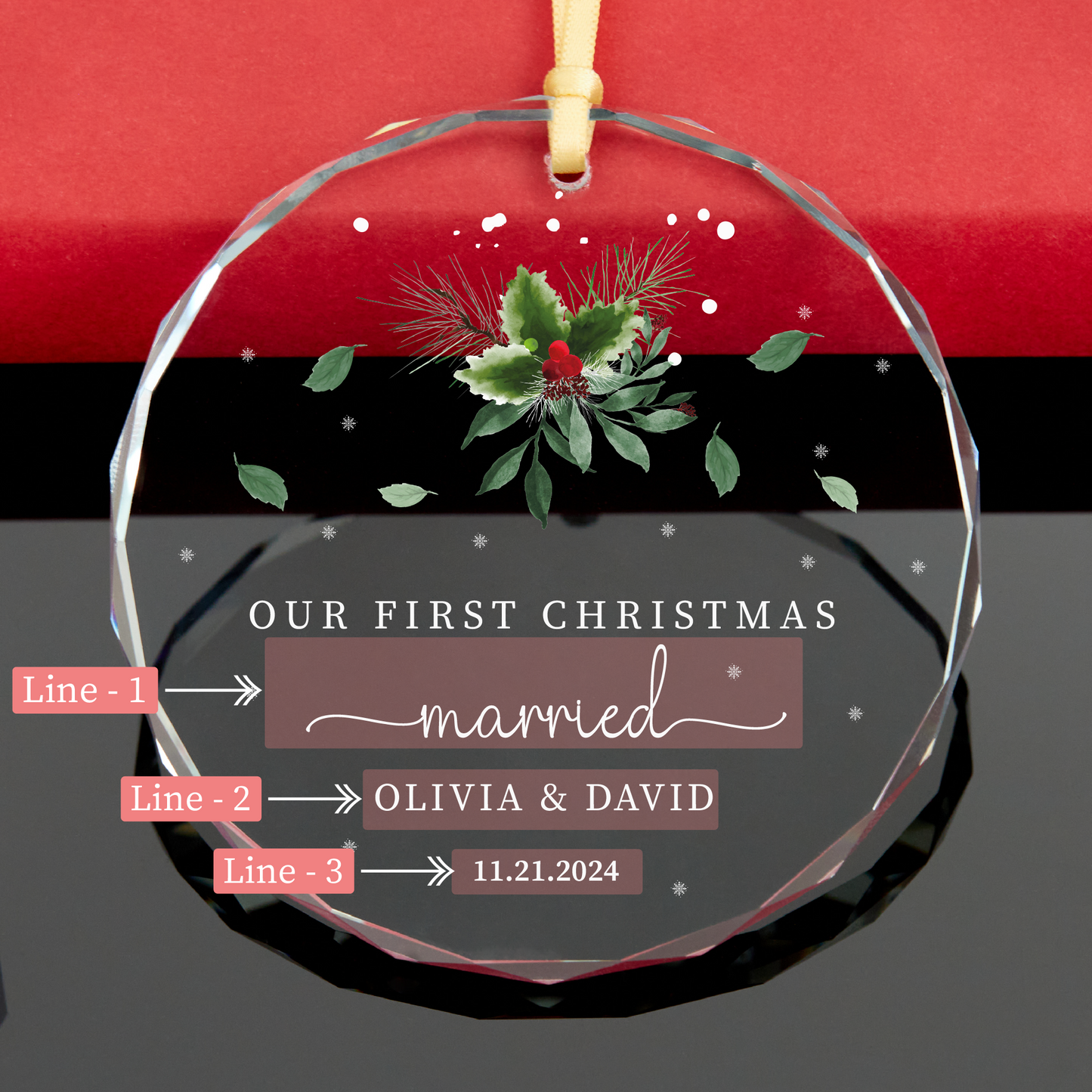Personalized First Christmas Married Christmas Ornament