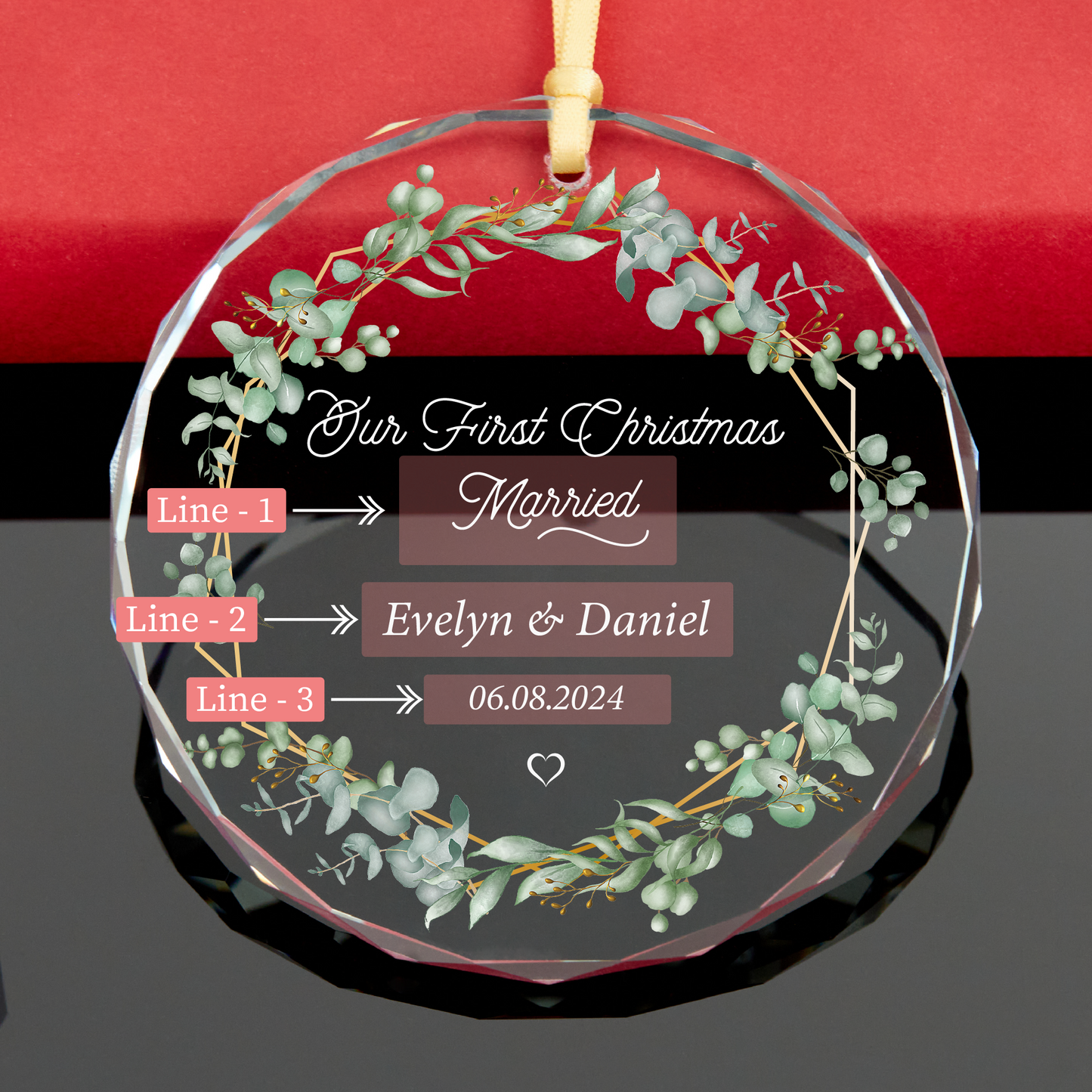 Personalized First Christmas Married Ornament