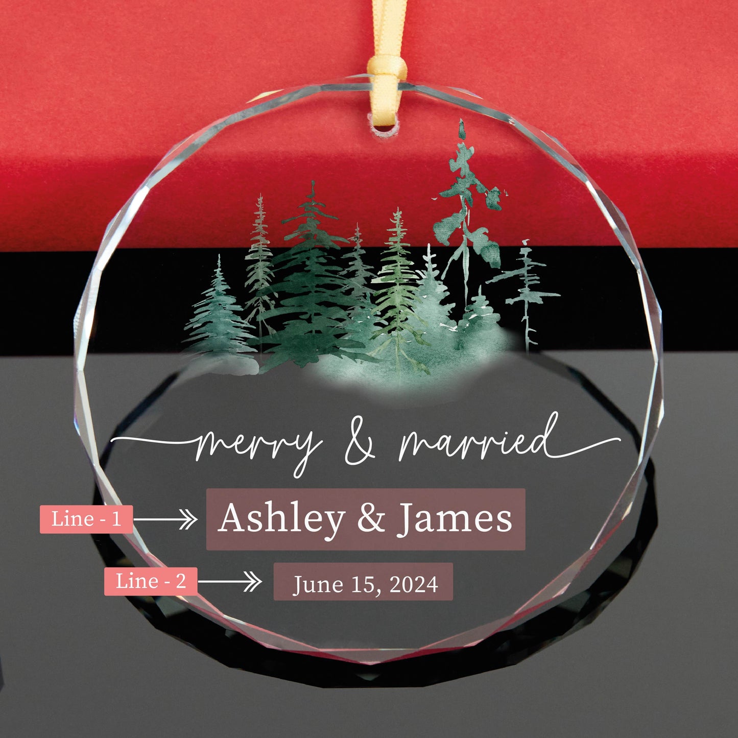 Personalized Merry and Married Christmas Ornament