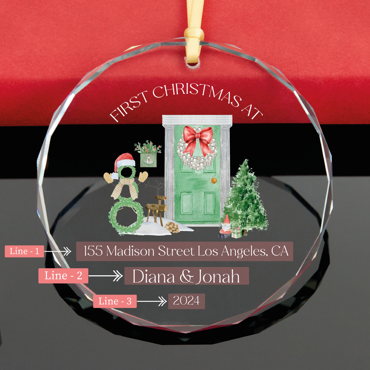 Personalized New Home GLASS Ornament