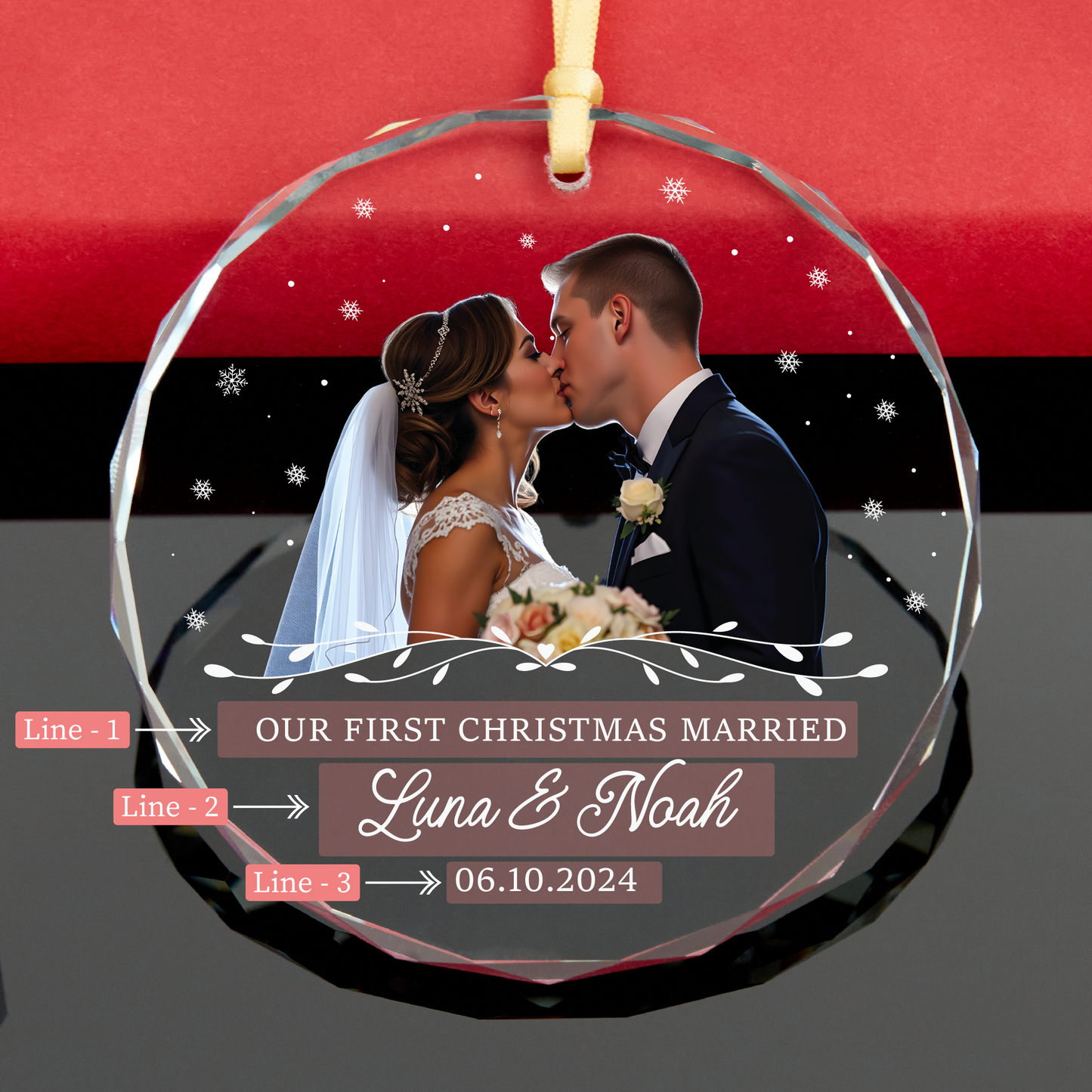 Personalized First Christmas Engaged Ornament