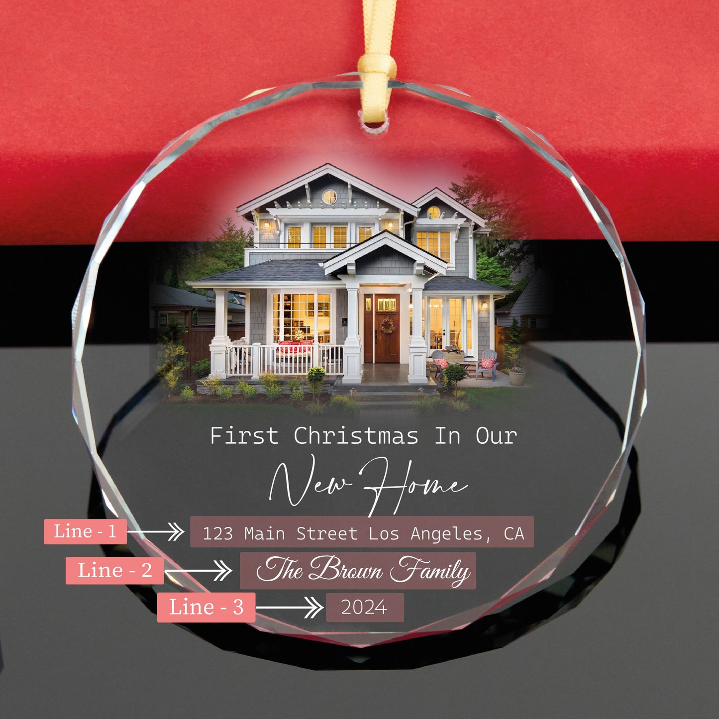 Personalized First Christmas Our New Home Glass Ornament