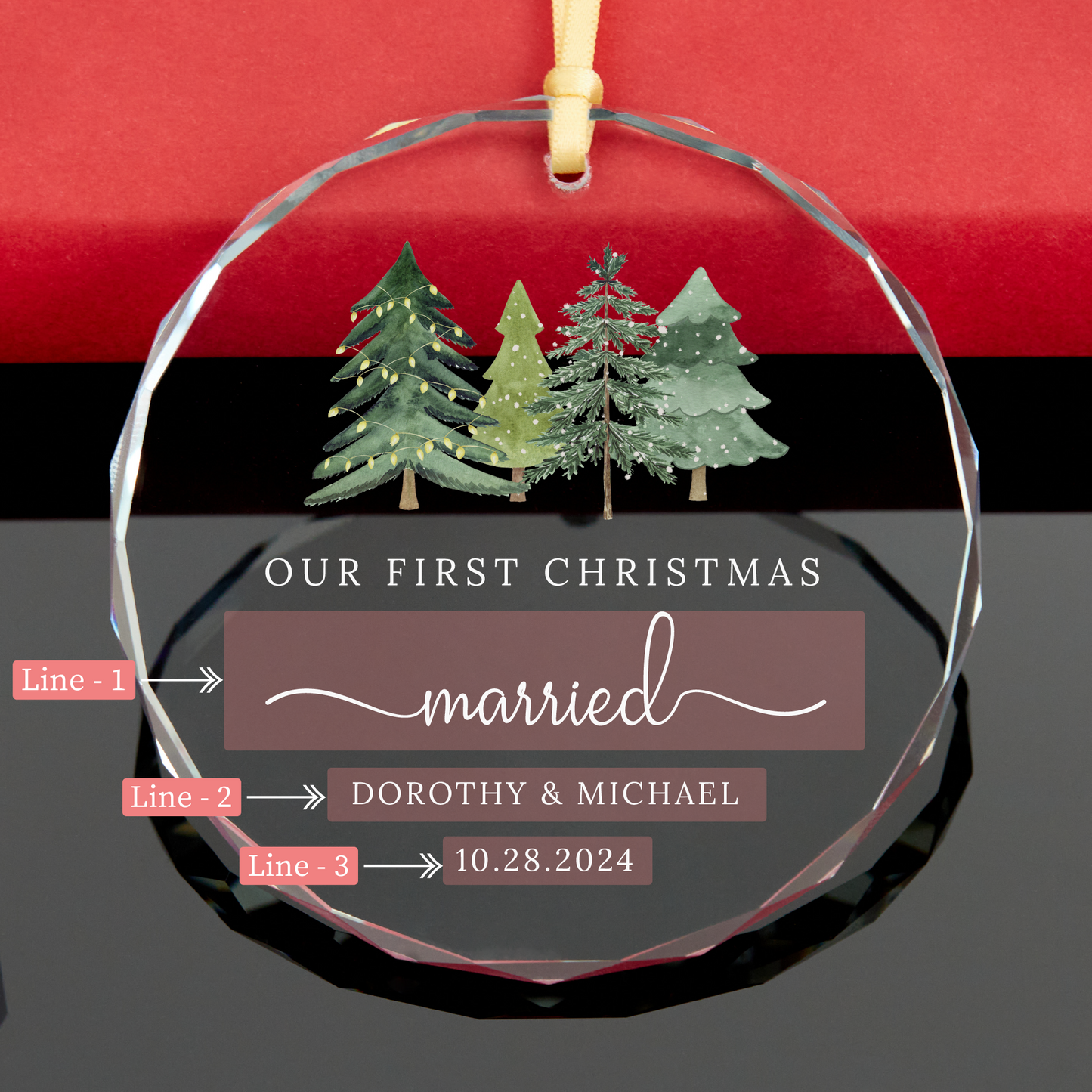 Personalized Married Christmas Ornament