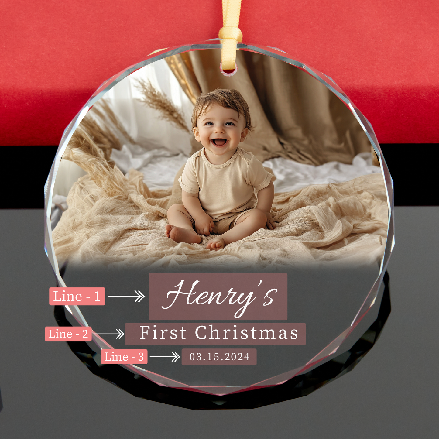 Personalized Baby Photo Christmas Ornament