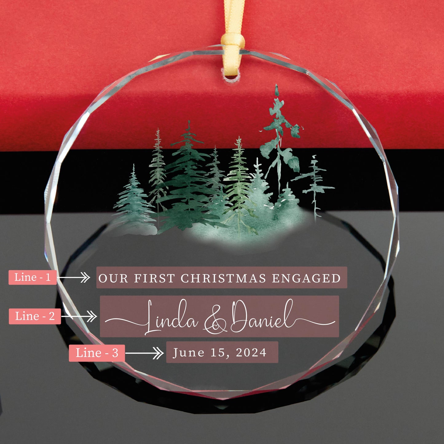 Personalized First Christmas Engaged Ornament