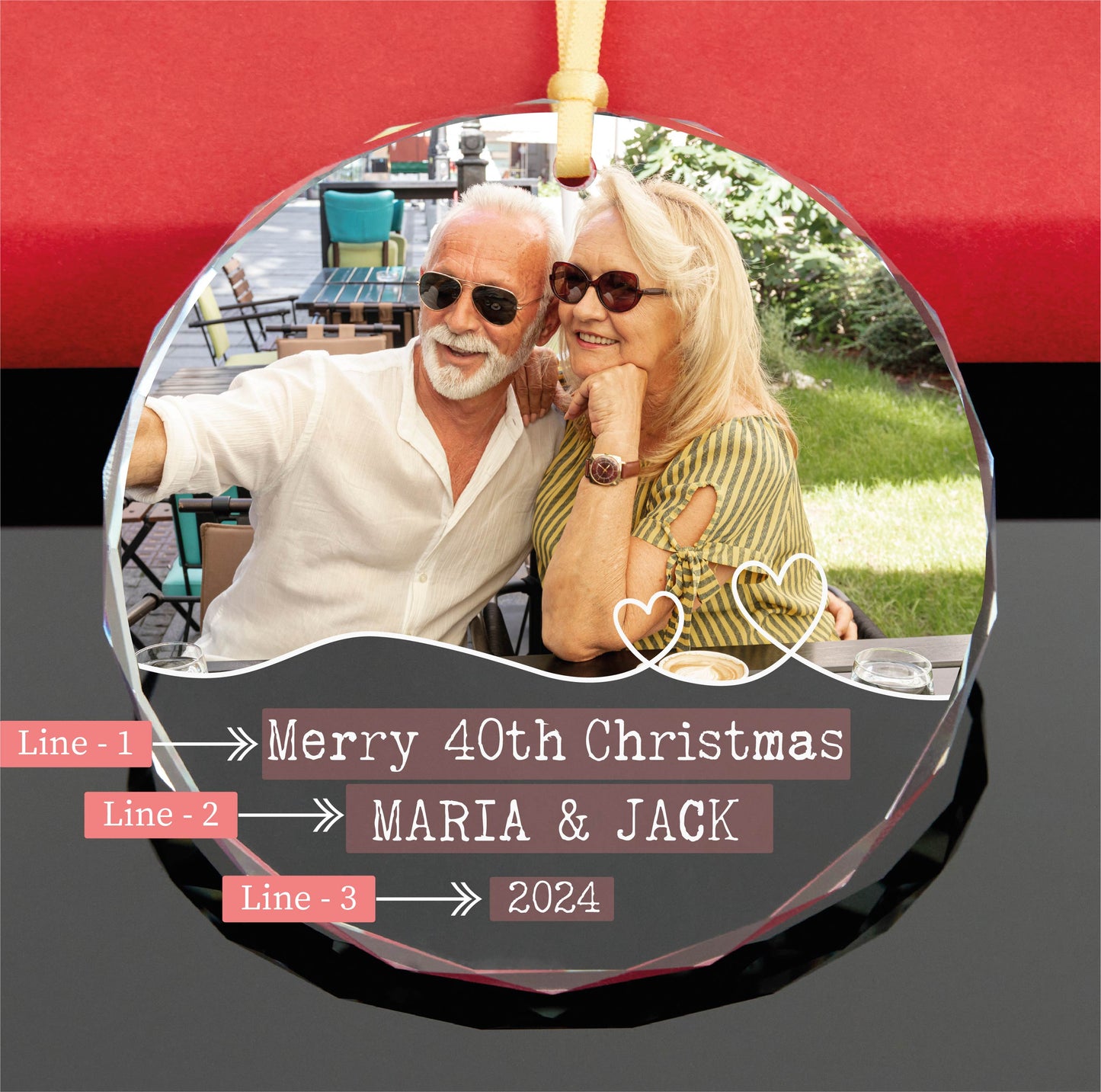 Personalized Anniversary Christmas Photo Ornament