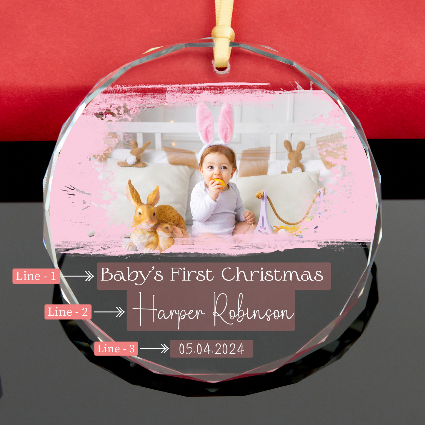 Personalized Baby Girl First Christmas Ornament