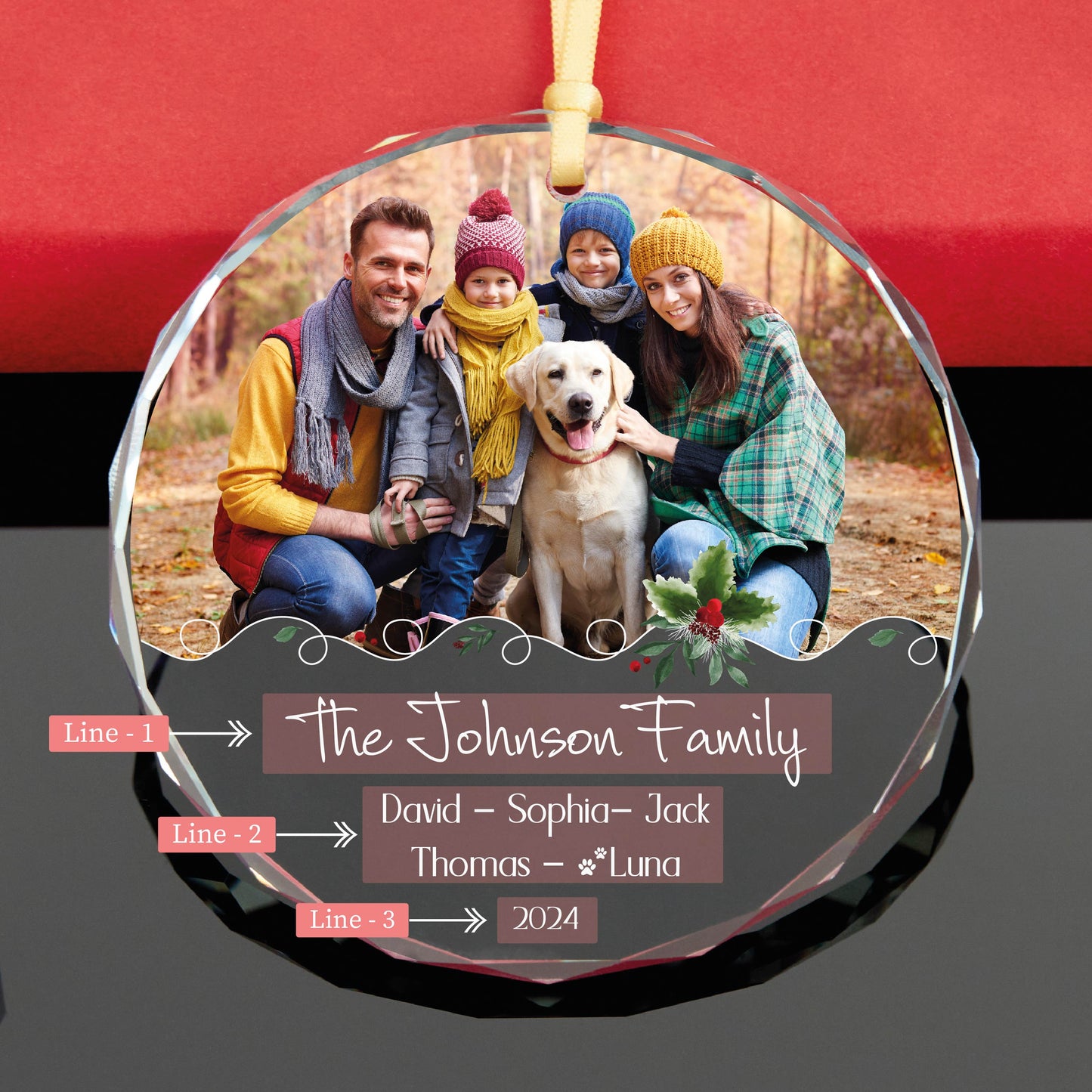 Personalized Family Photo Christmas Ornament