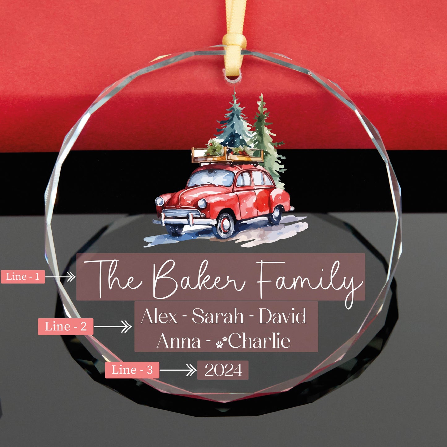 Personalized 2024 Family Christmas Ornament • Family Name Xmas Keepsake