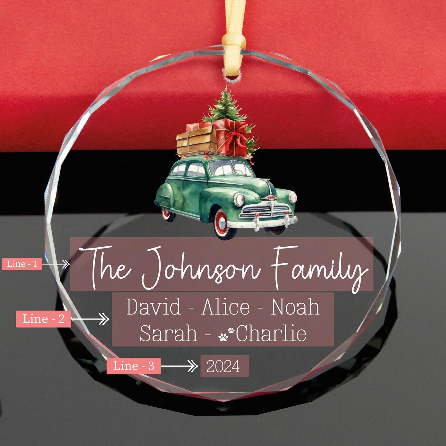 Personalized 2024 Family Christmas Ornament with Dog Name