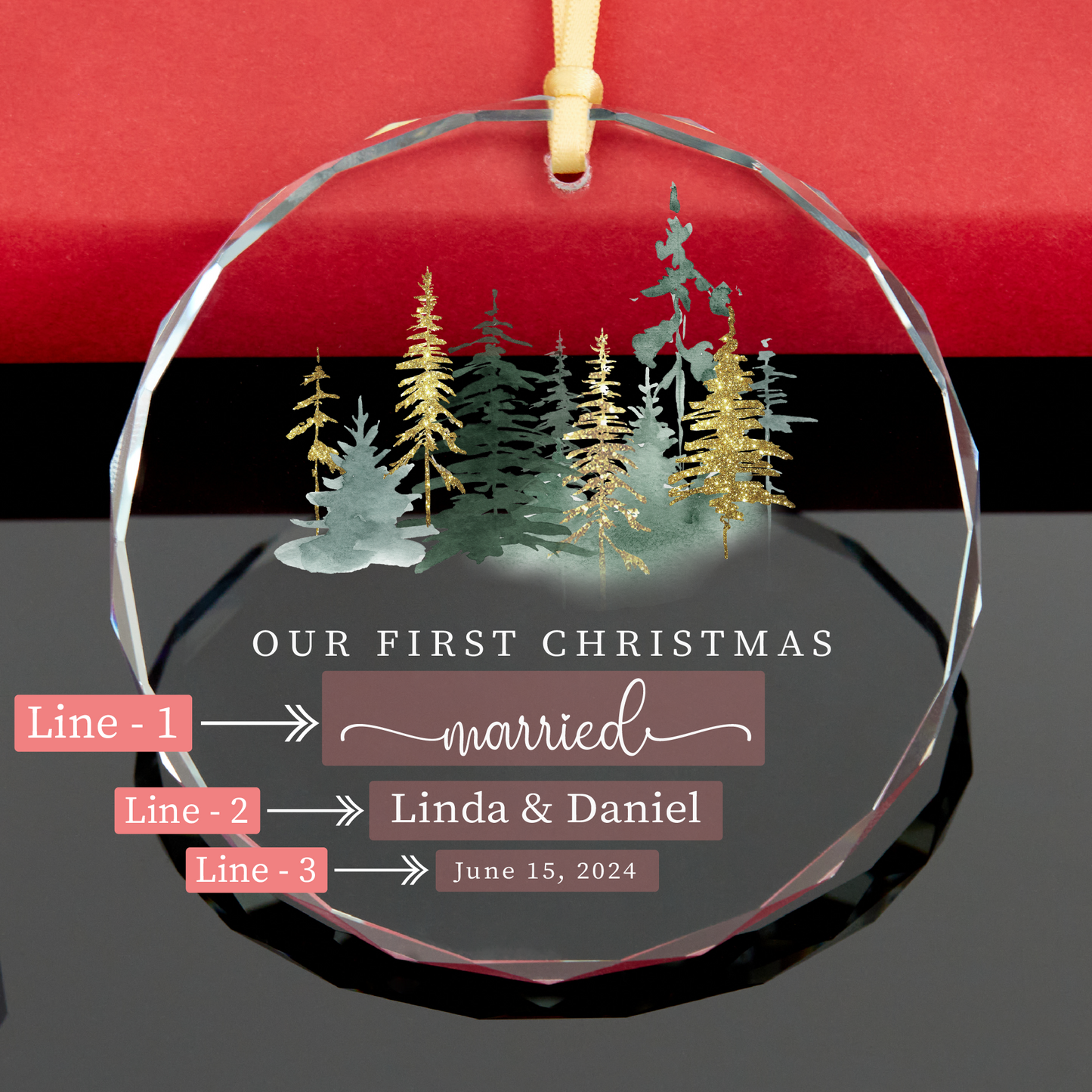 Personalized First Christmas Married Ornament