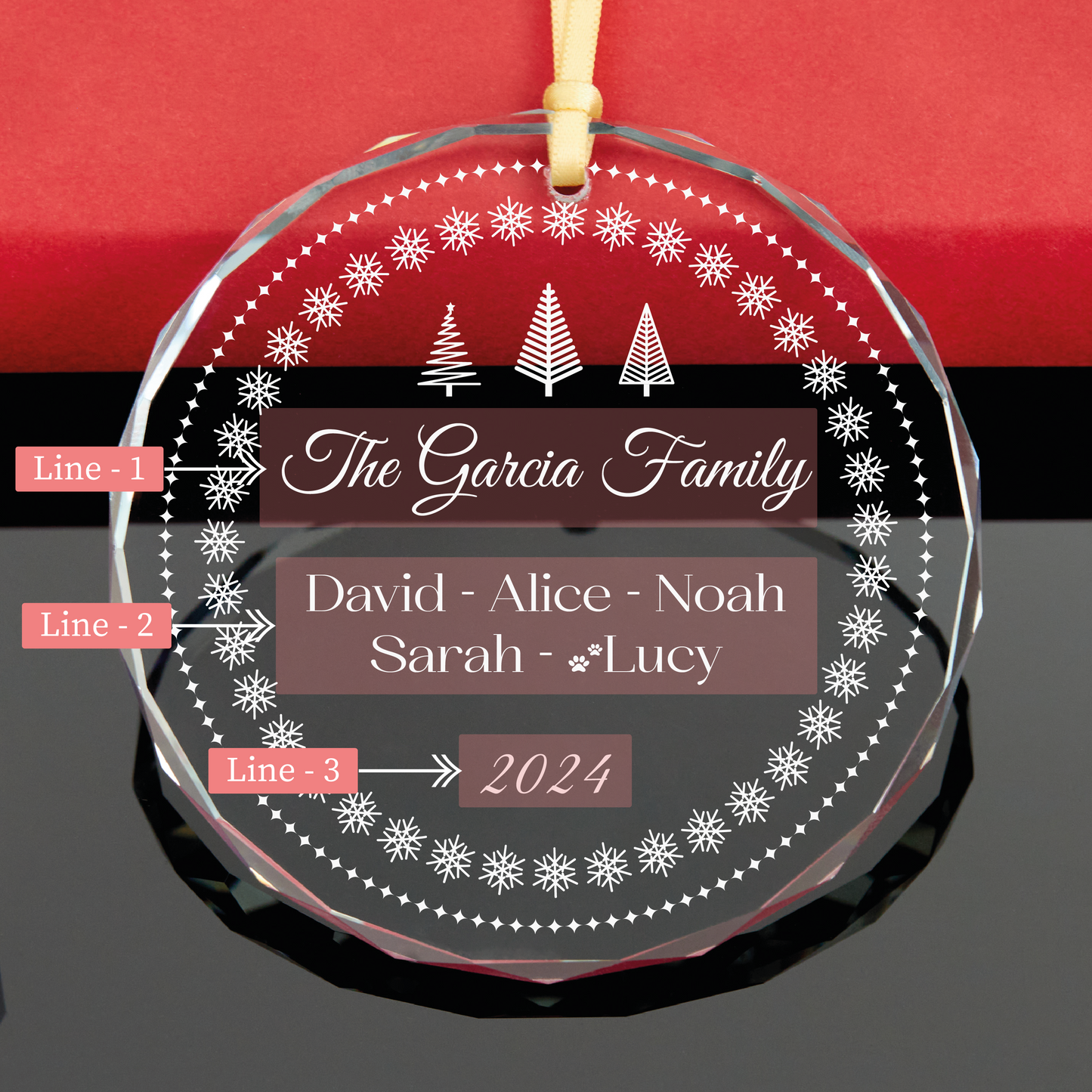 Personalized Snowflakes Family Christmas Ornament