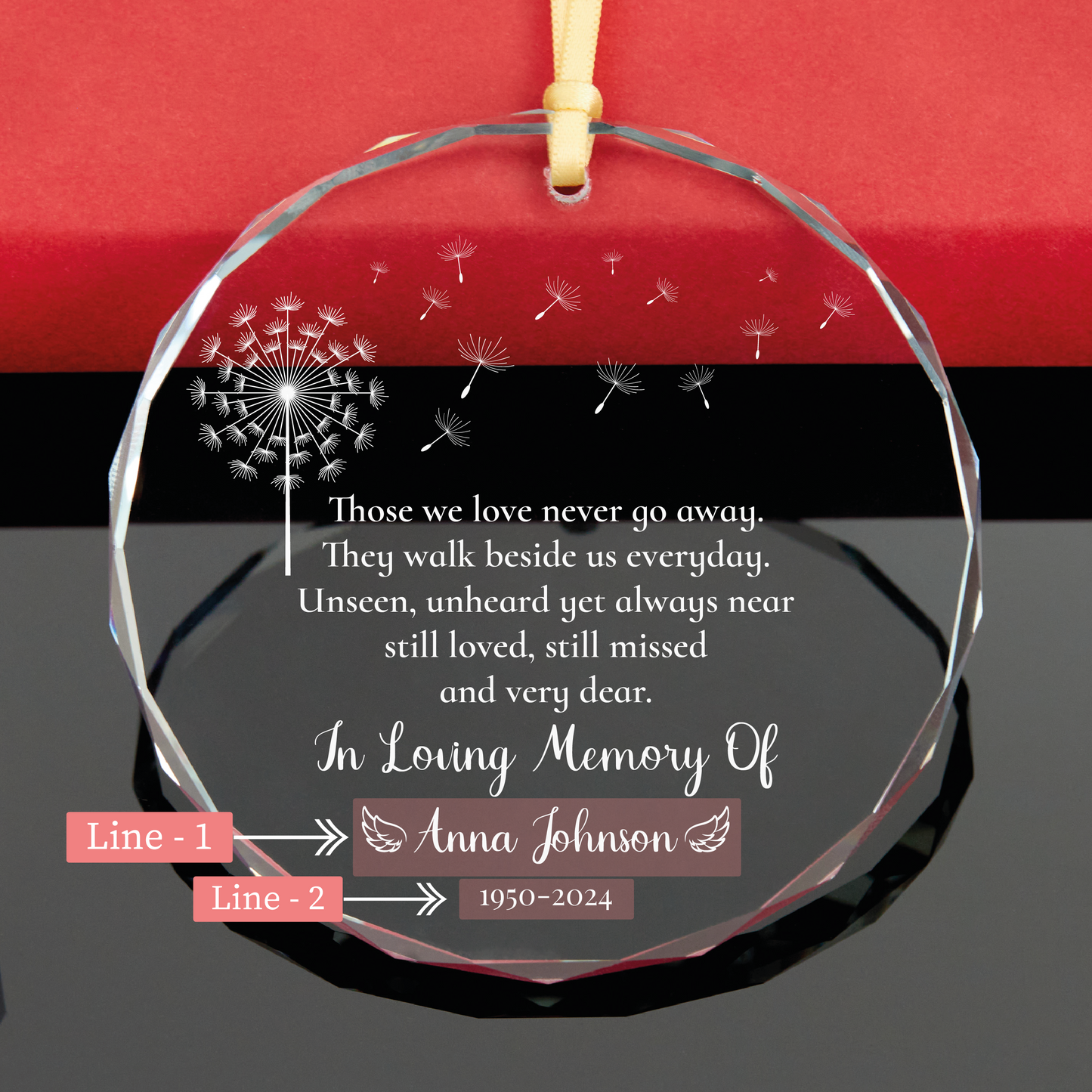 Personalized Dandelion Memorial Christmas Ornament