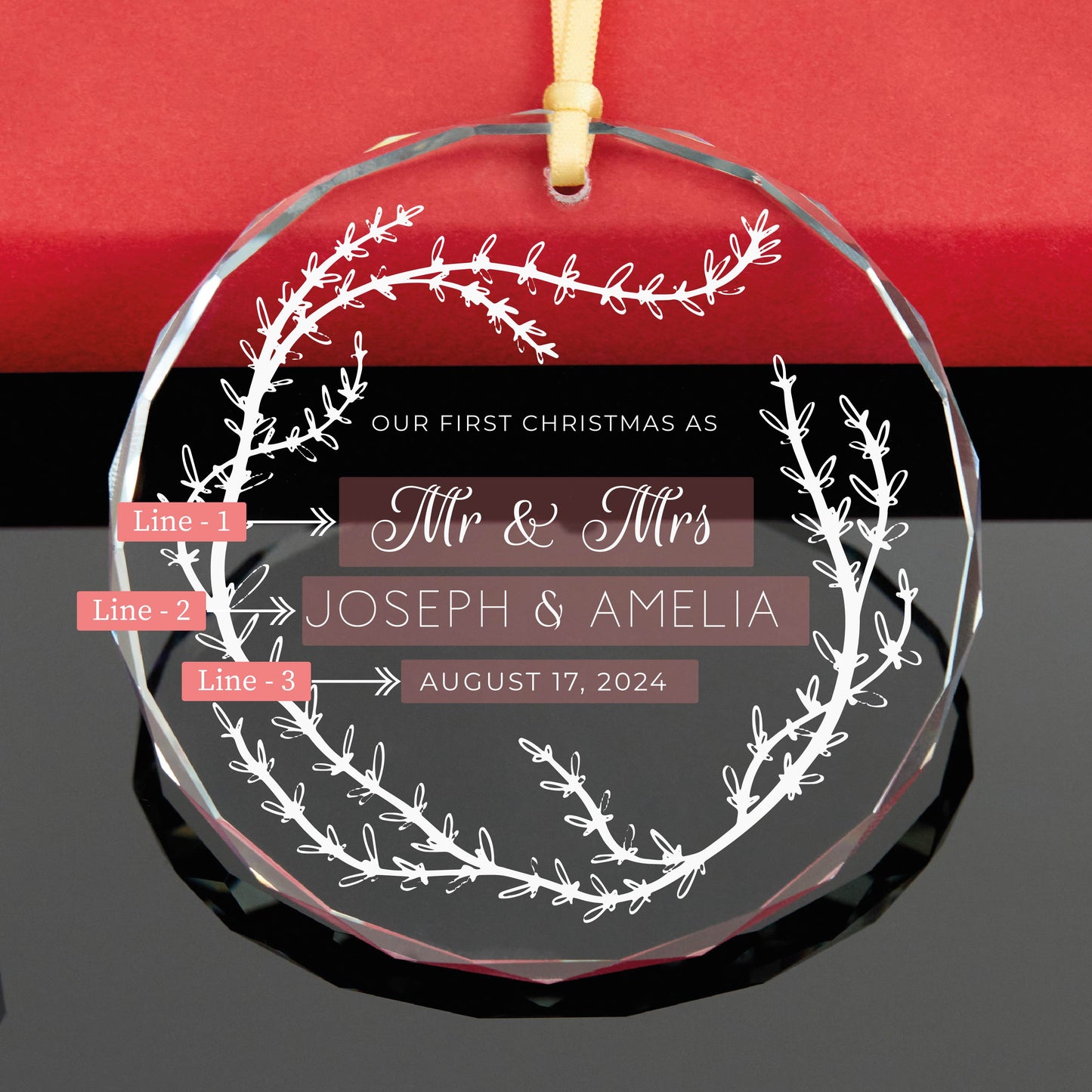 Personalized Mr and Mrs Christmas Ornament