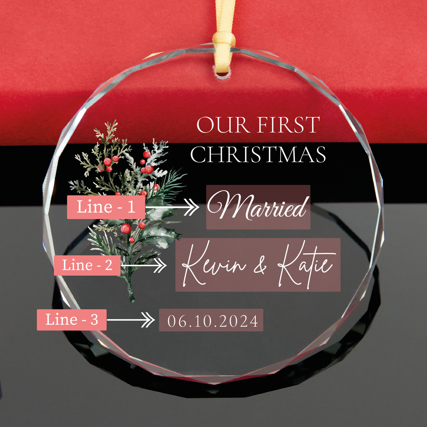 Personalized Our First Christmas Married Ornament