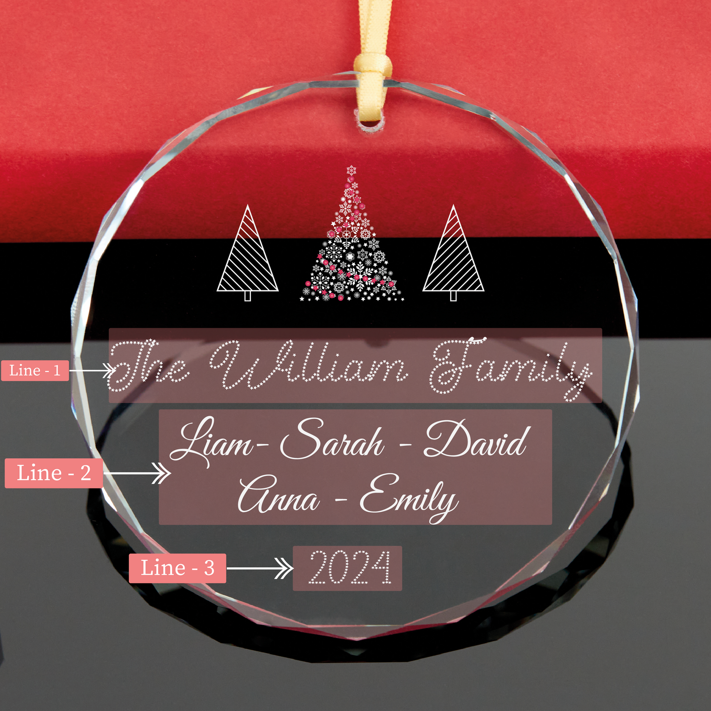 Personalized Forest Family Christmas Ornament • Custom Family Keepsake