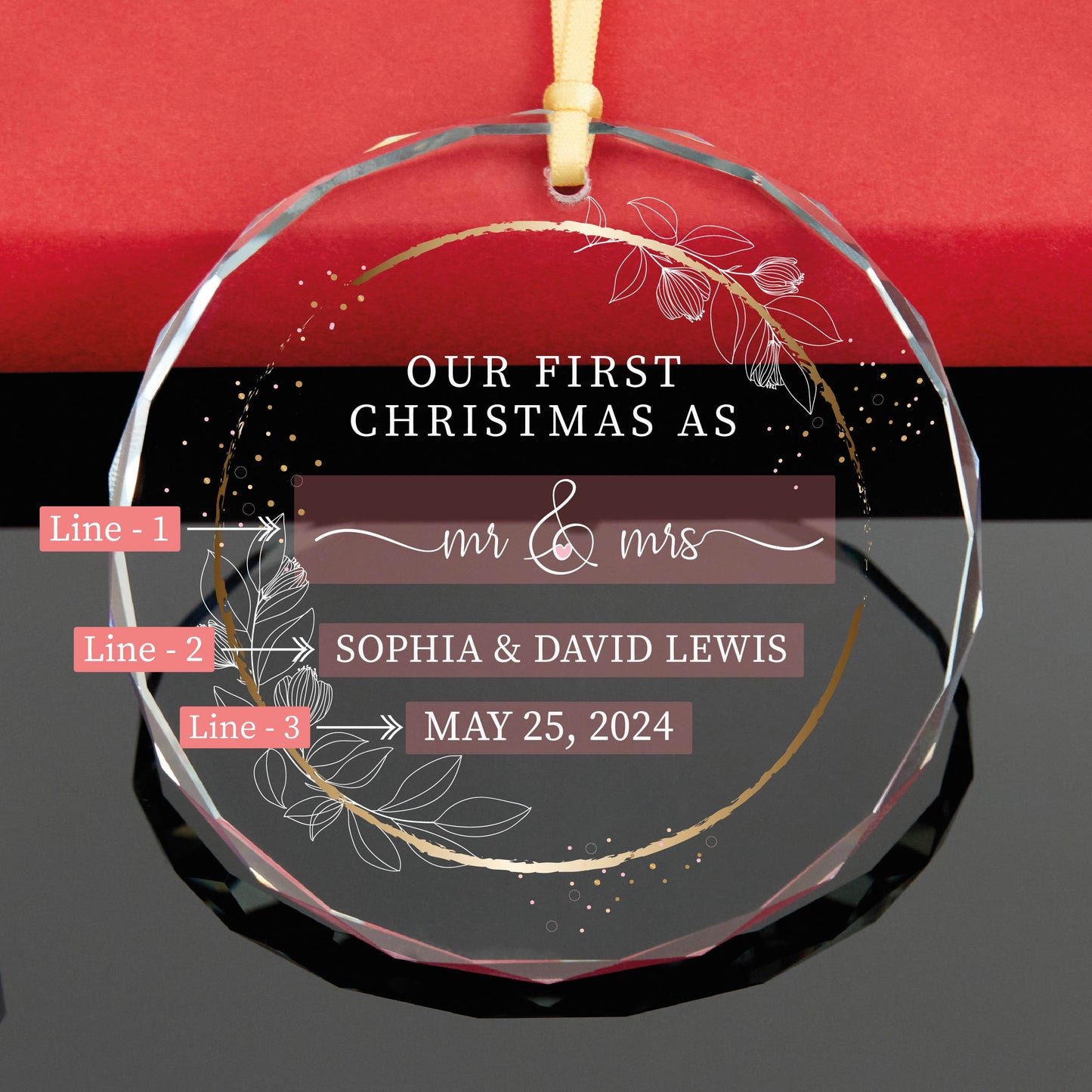 Personalized First Christmas Married Ornament