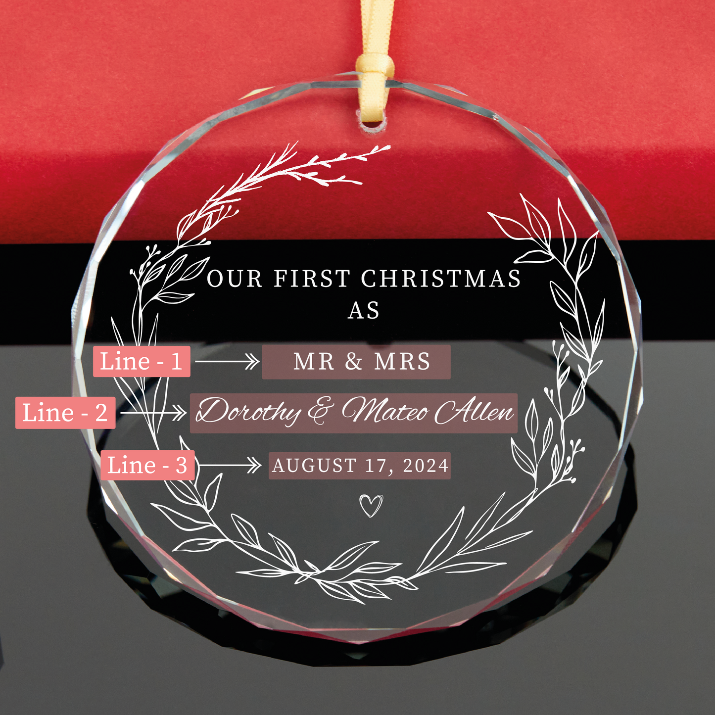 Personalized First Christmas Married Ornament
