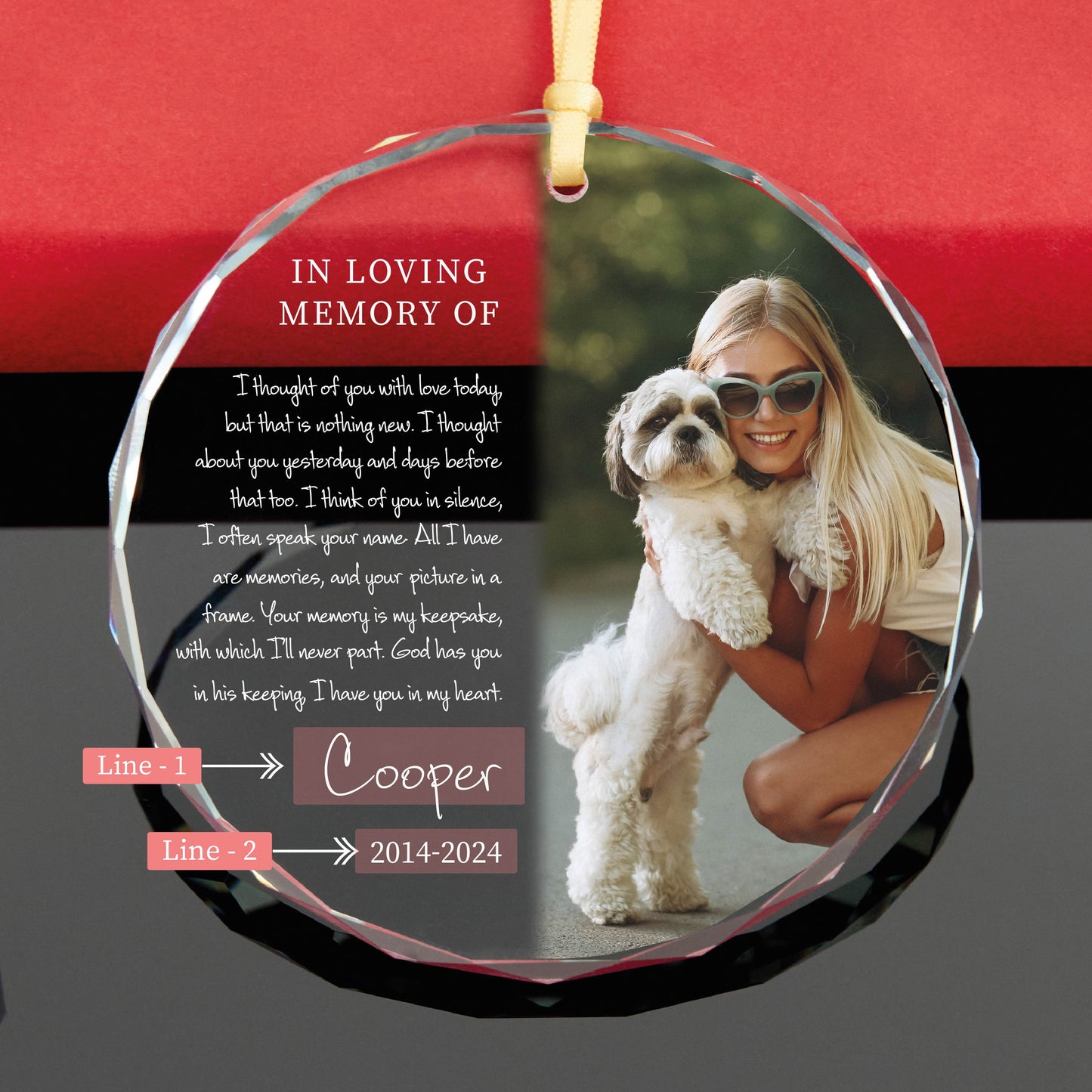 Personalized Dog Memorial Christmas Ornament