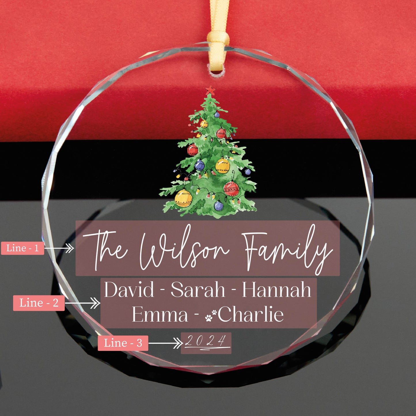 Personalized Family Christmas Ornament with Pet Names
