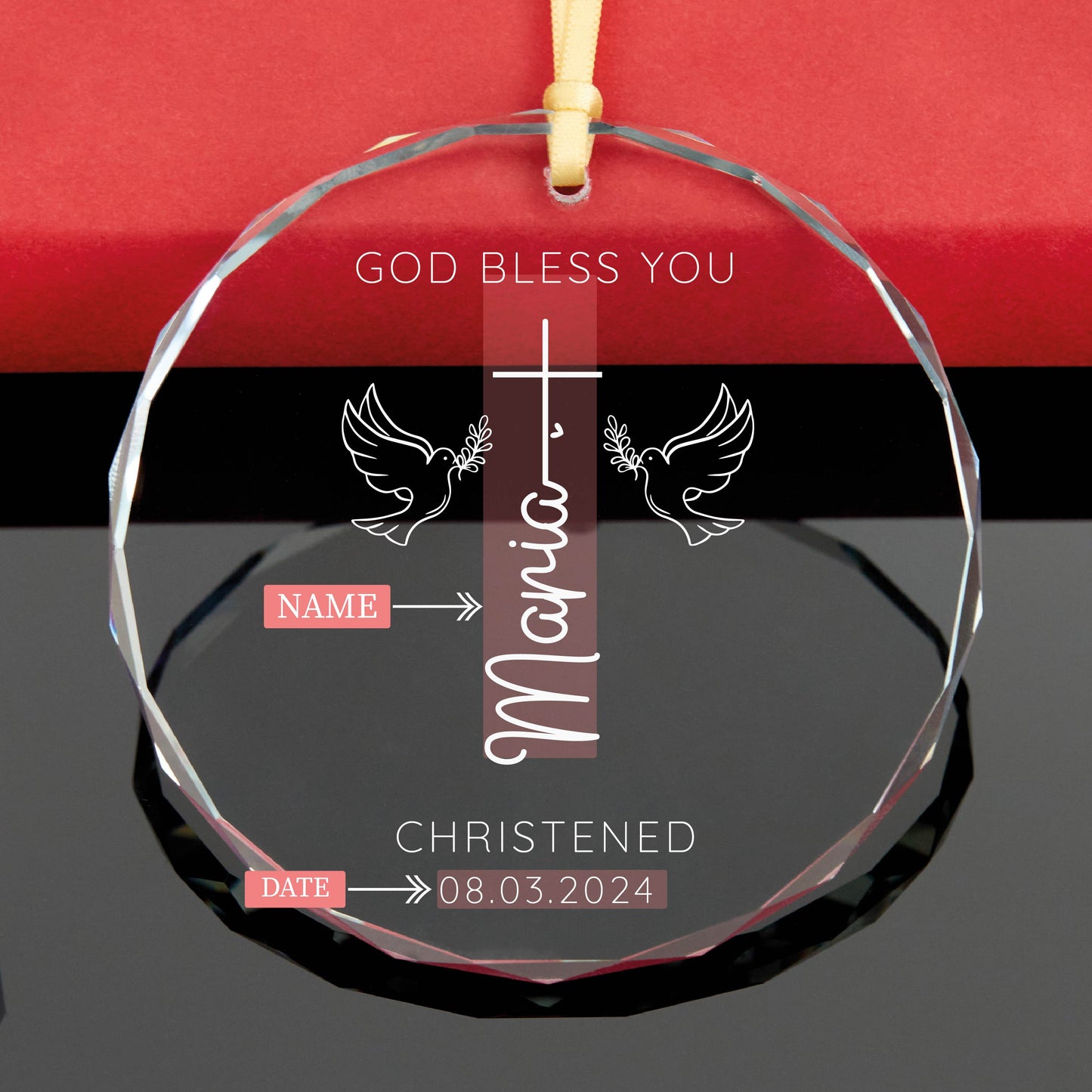 Personalized Baptism Ornament, Christening Gift