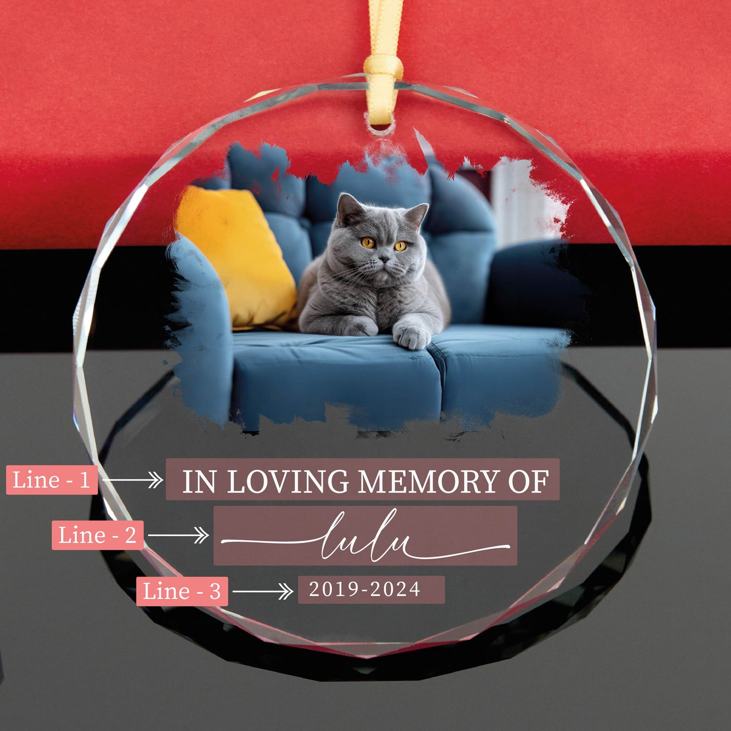 Personalized Photo Pet Memorial Christmas Ornament