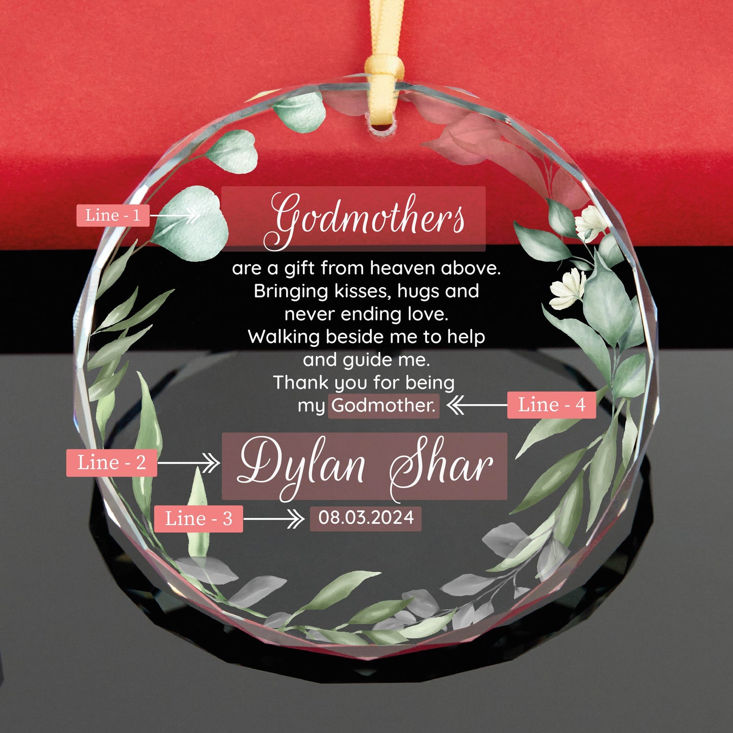 Personalized Baptism Ornament, Godmothers Gift