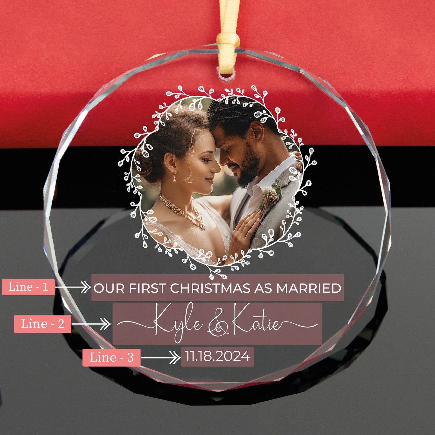 Personalized Our First Christmas Married Ornament