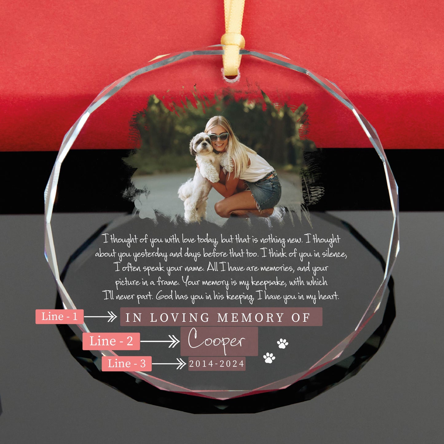 Personalized Dog Memorial Christmas Ornament