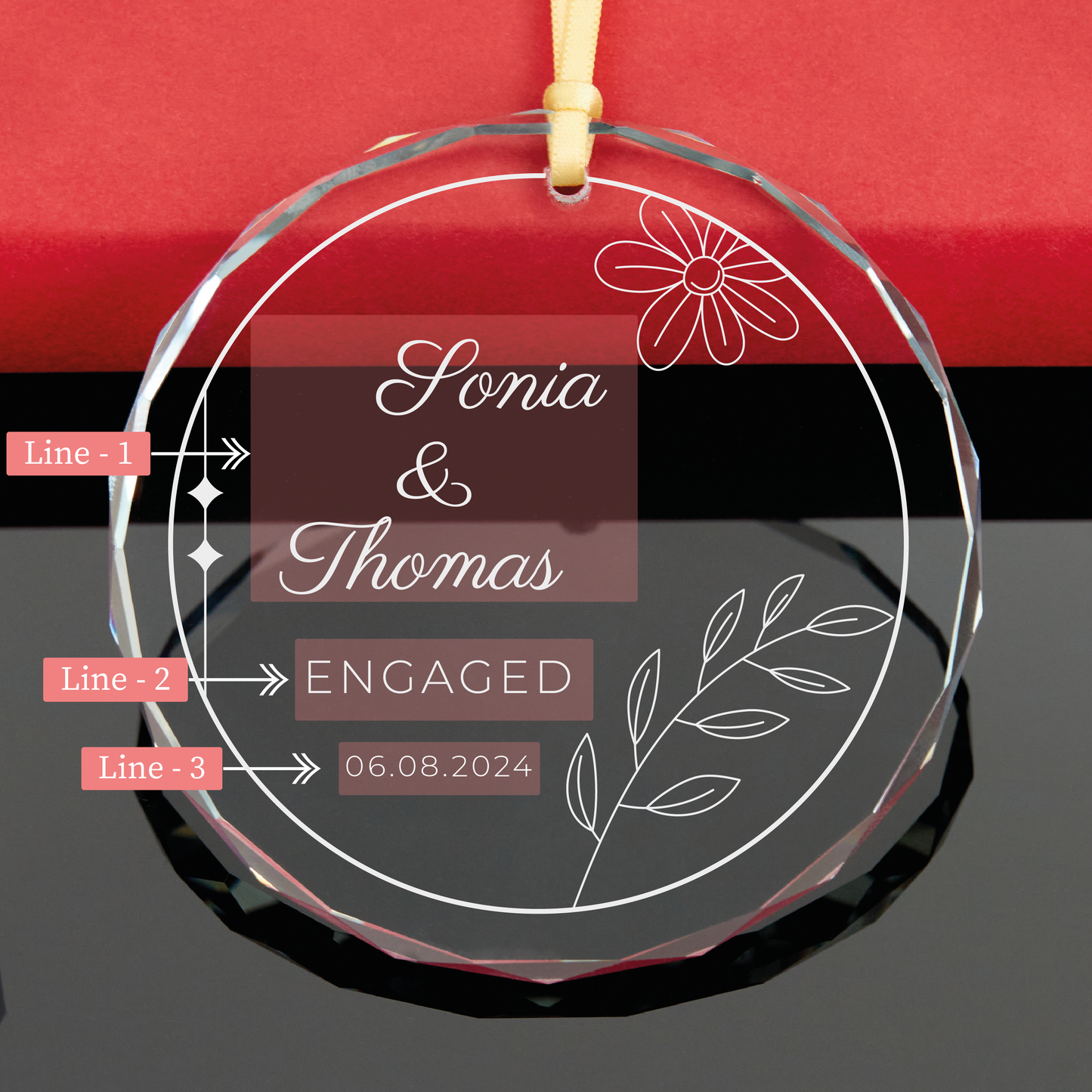 Personalized Engaged Christmas Ornament