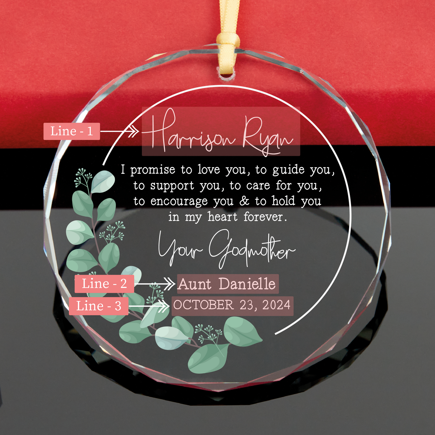 Personalized Baby Baptism Ornament, Dedication Gift