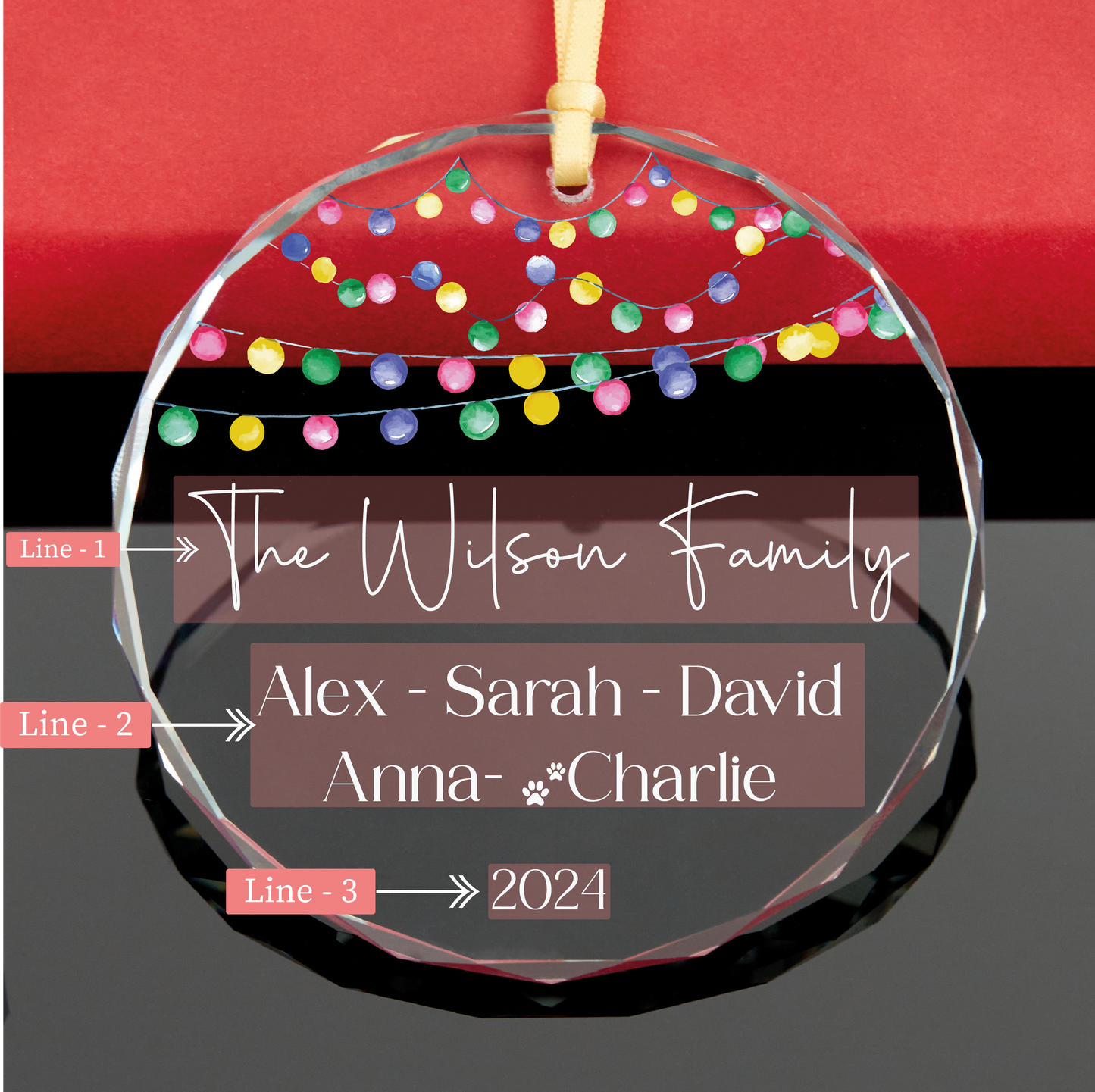 Personalized Family Christmas Ornament with Pet