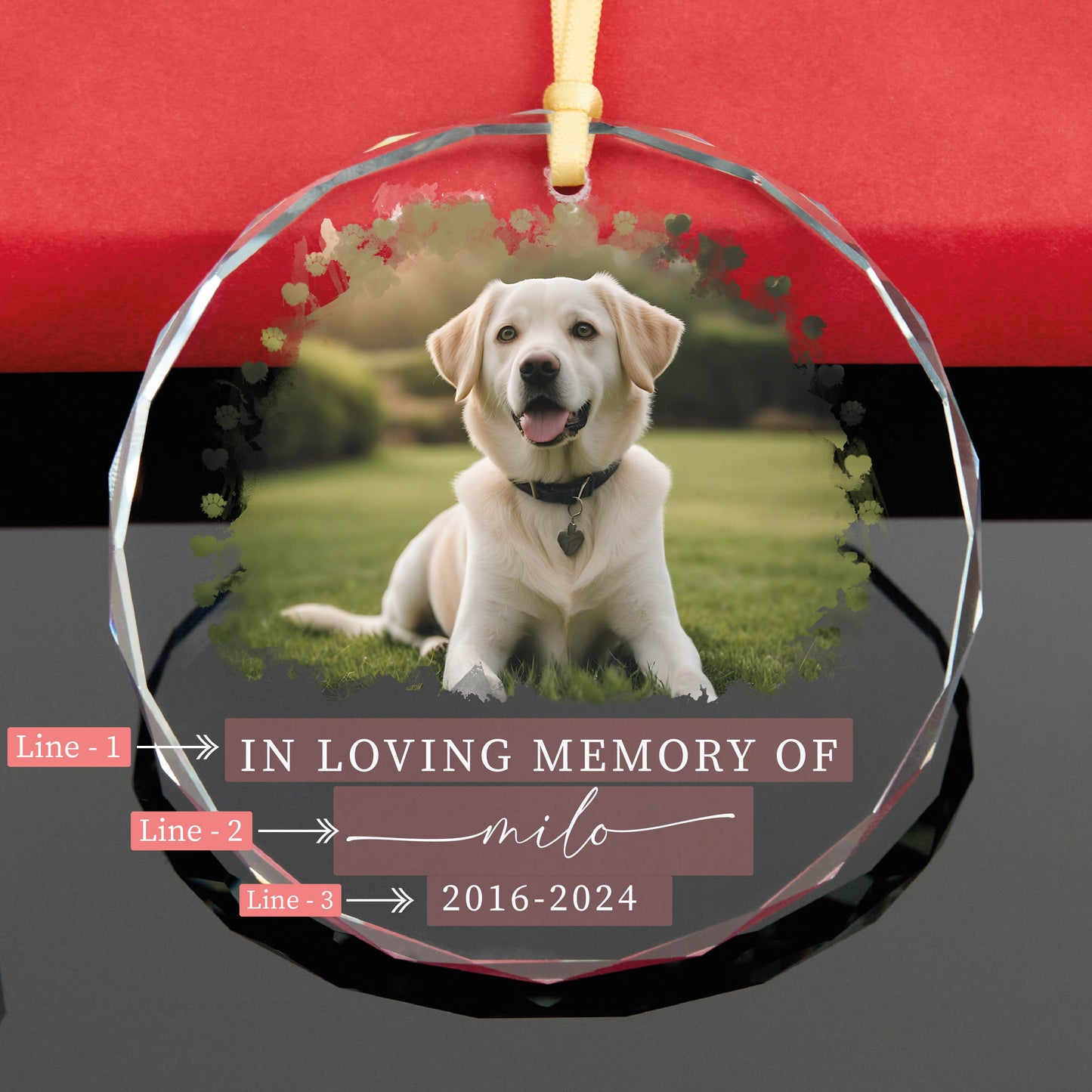 Personalized Dog Memorial Christmas Ornament