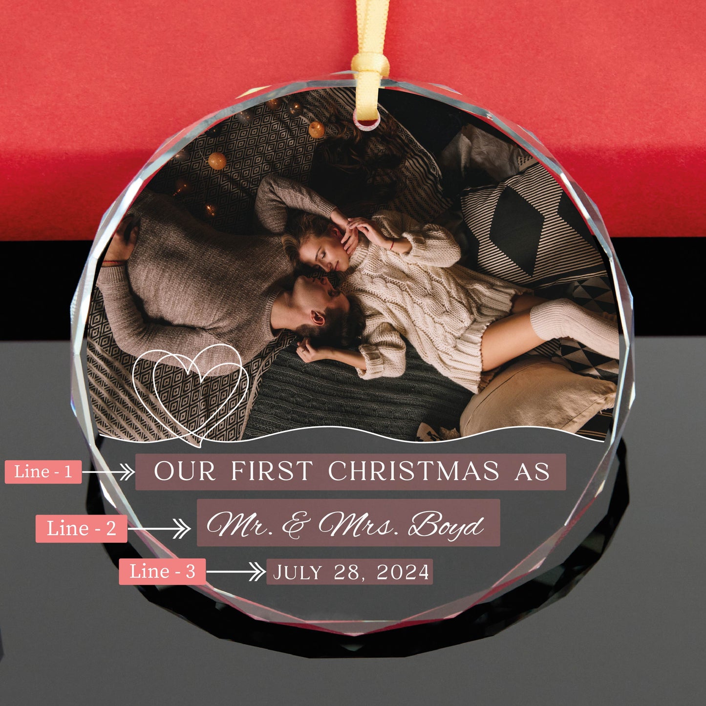 Personalized Our First Christmas as Married Christmas Ornament