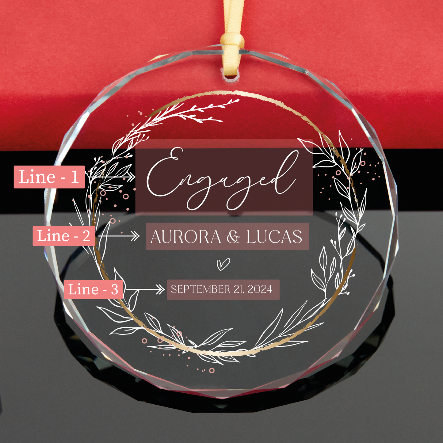 Personalized First Christmas Engaged Ornament