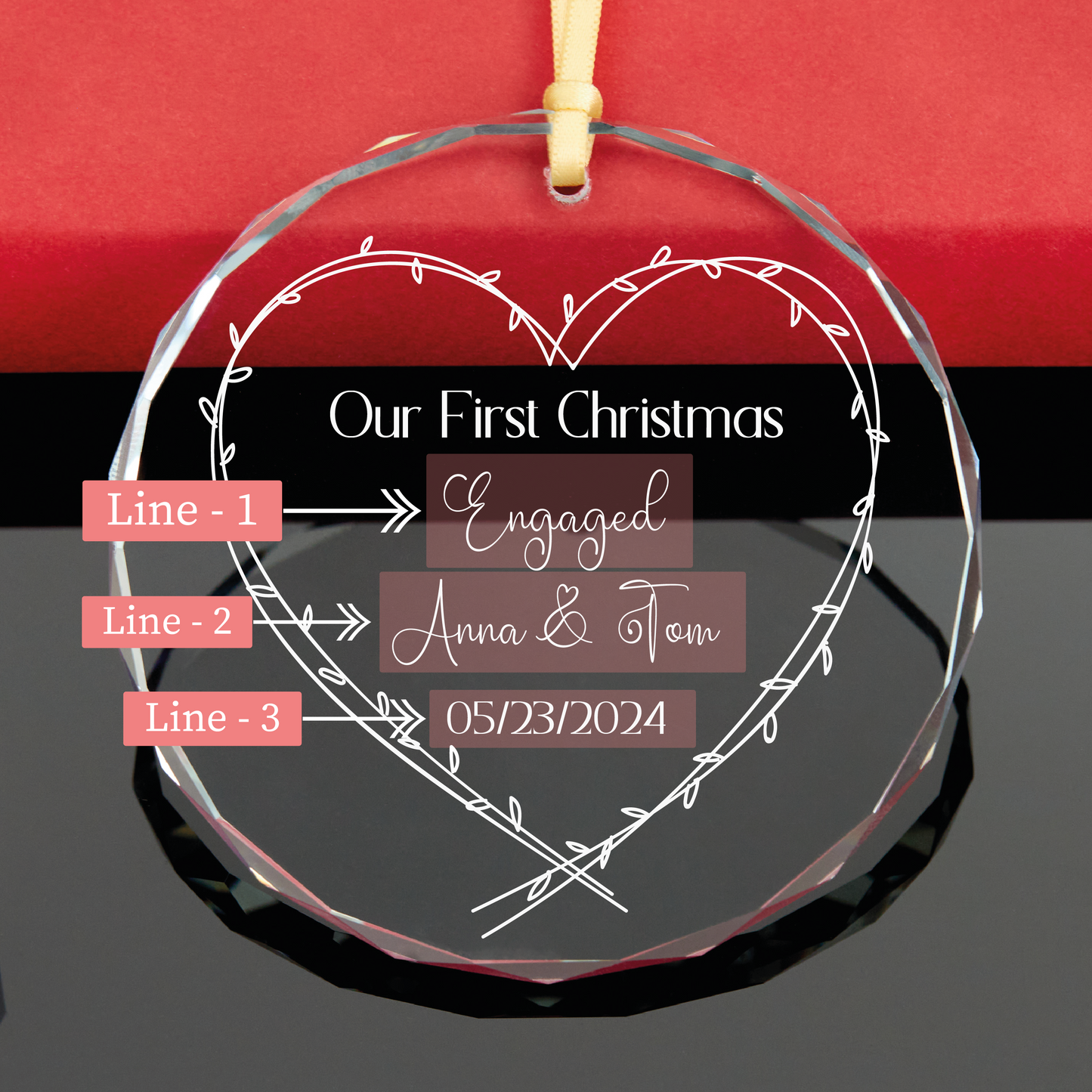 Personalized First Christmas Engaged Ornament