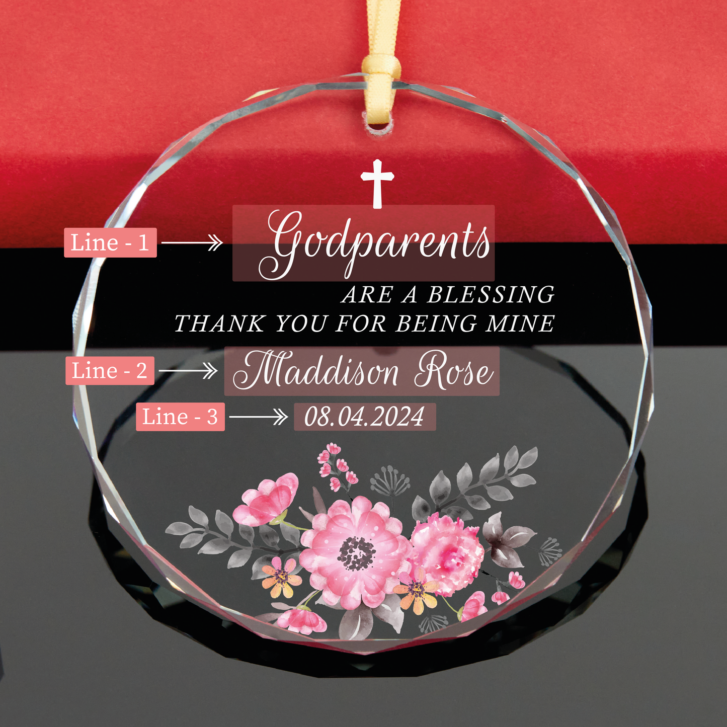 Personalized Baby Girl Baptism Ornament