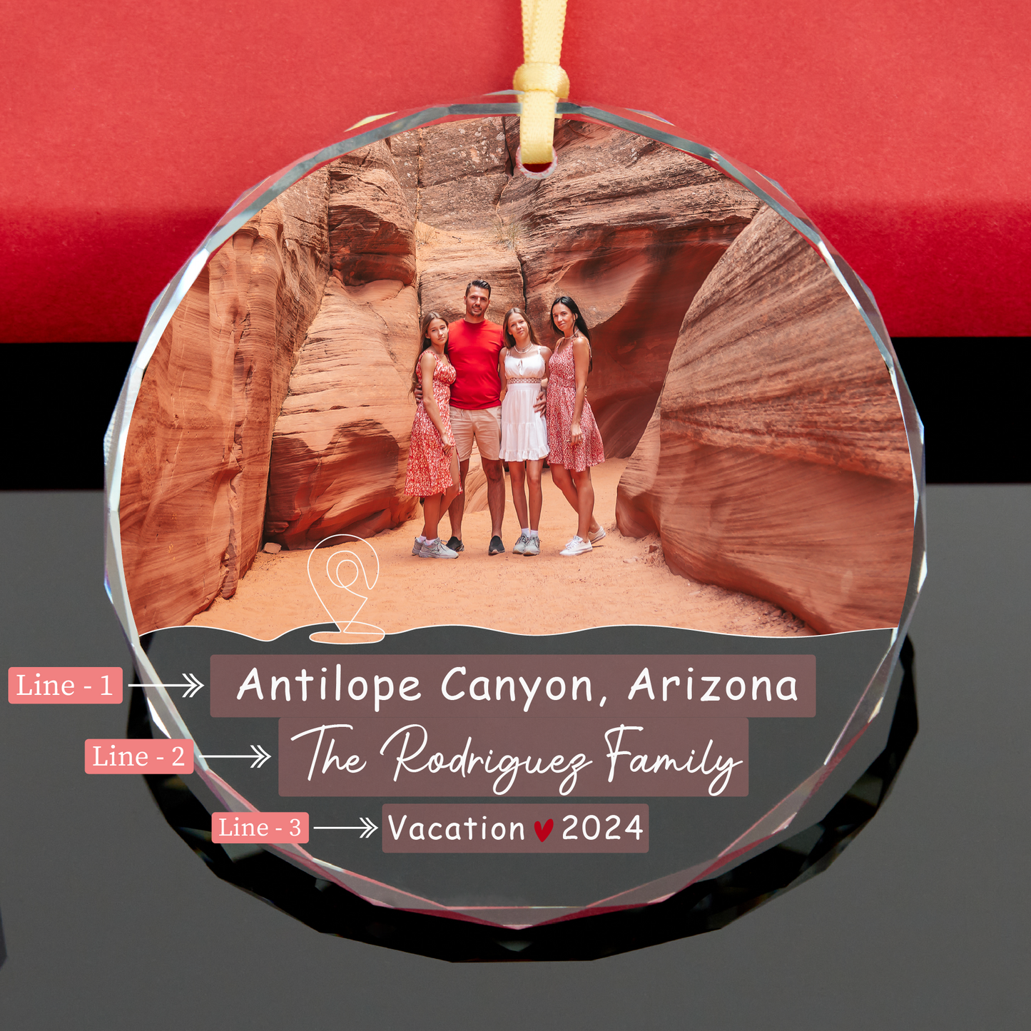 Personalized Family Trip Vacation Photo Christmas Ornament