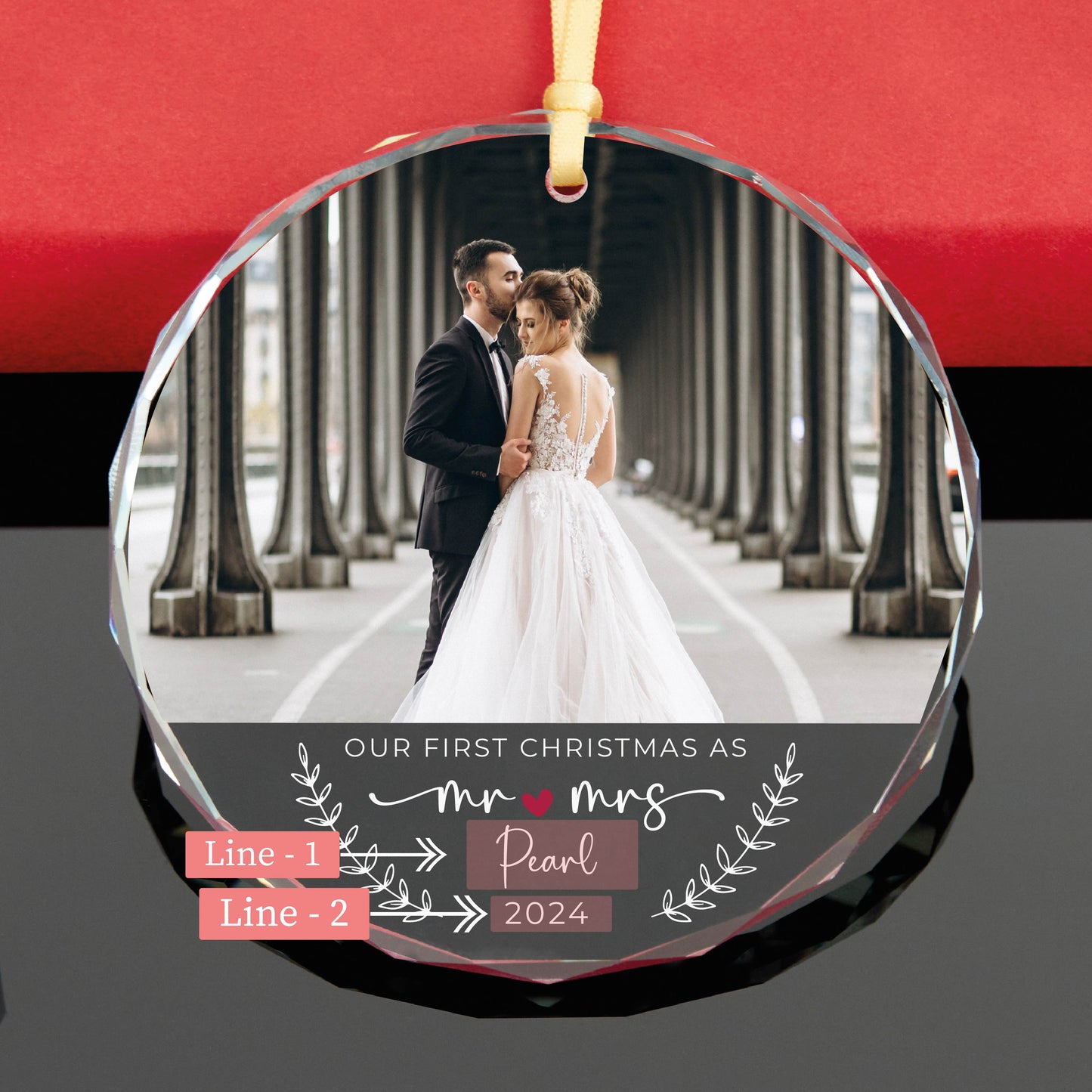 Personalized First Christmas Married Mr and Mrs Ornament