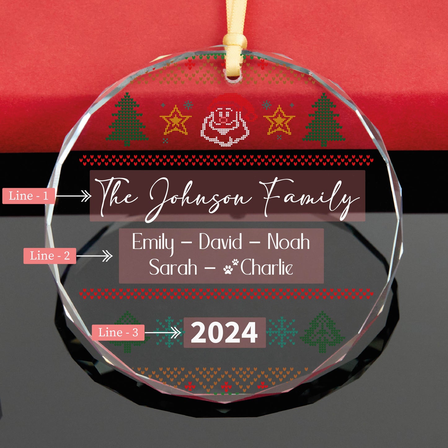 Personalized Family Christmas Ornament with Pet Names