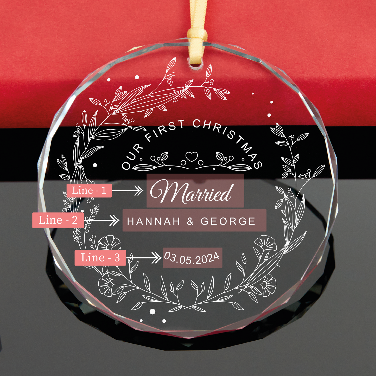 Personalized First Christmas Married Ornament