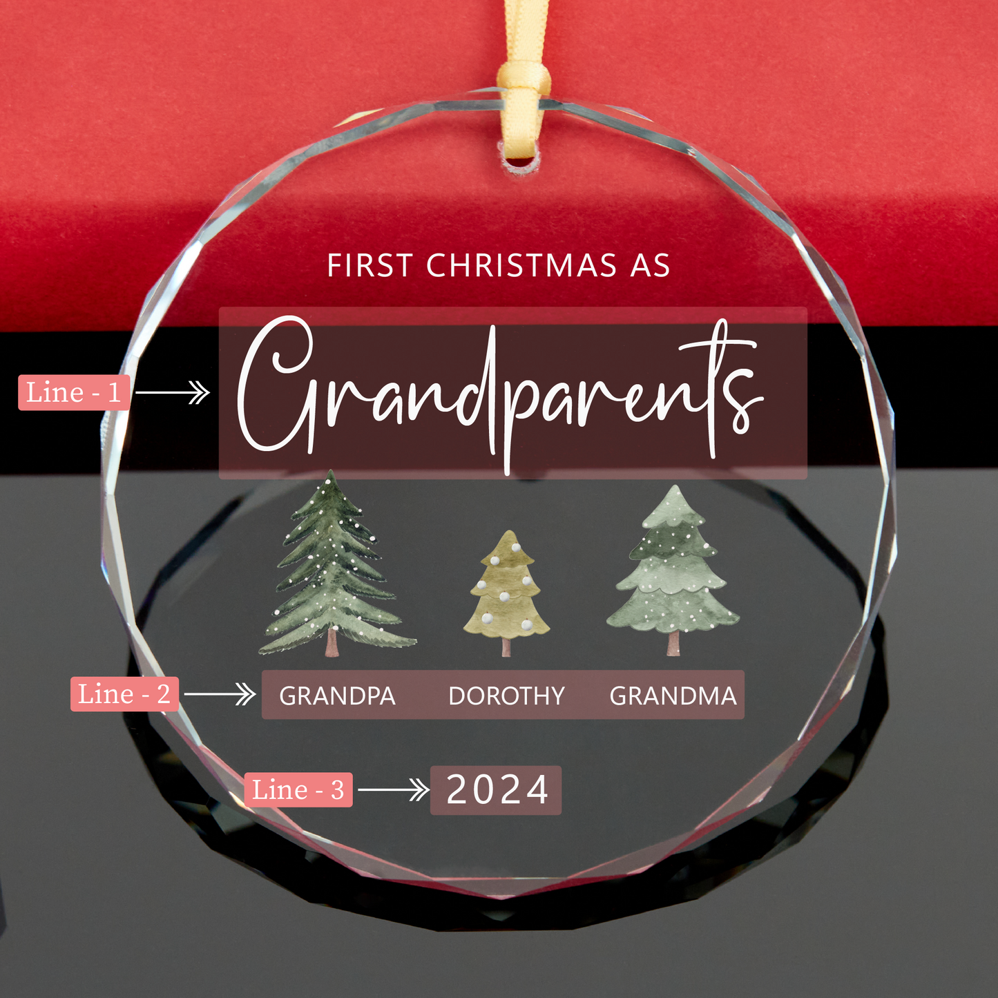 Personalized Godparents Family Christmas Ornament