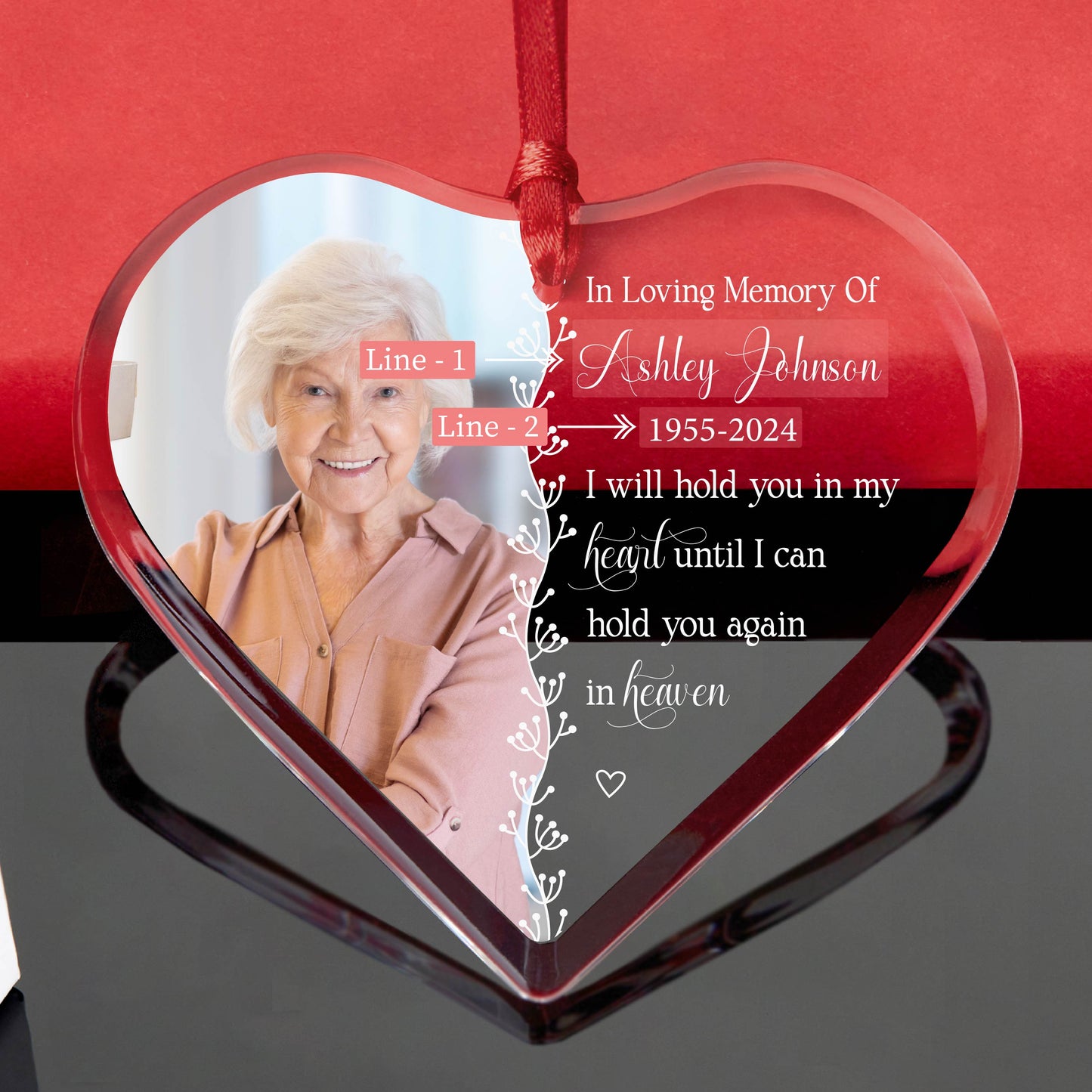 Personalized Remembrance Memorial Glass Christmas Ornament