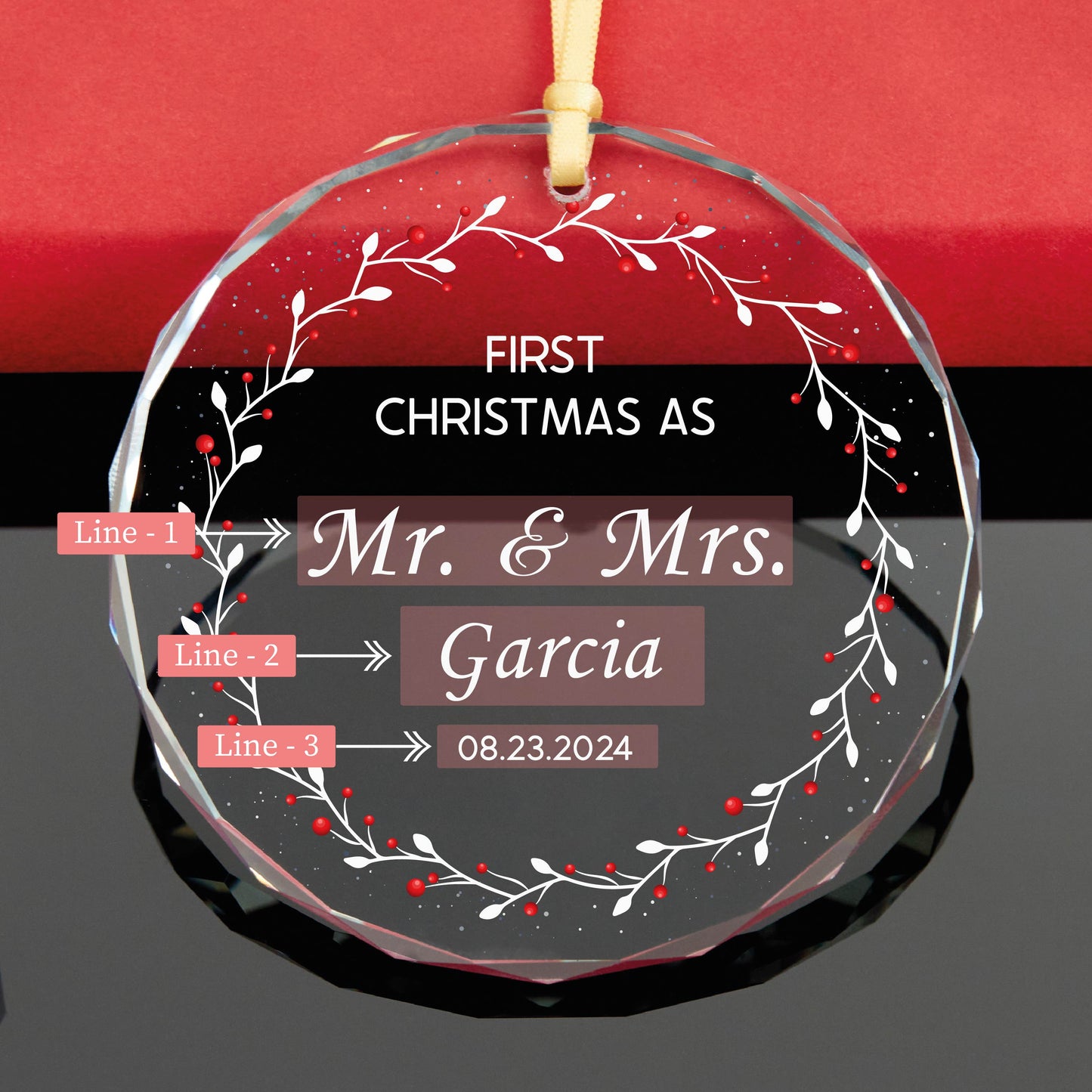 Personalized Married Christmas Ornament