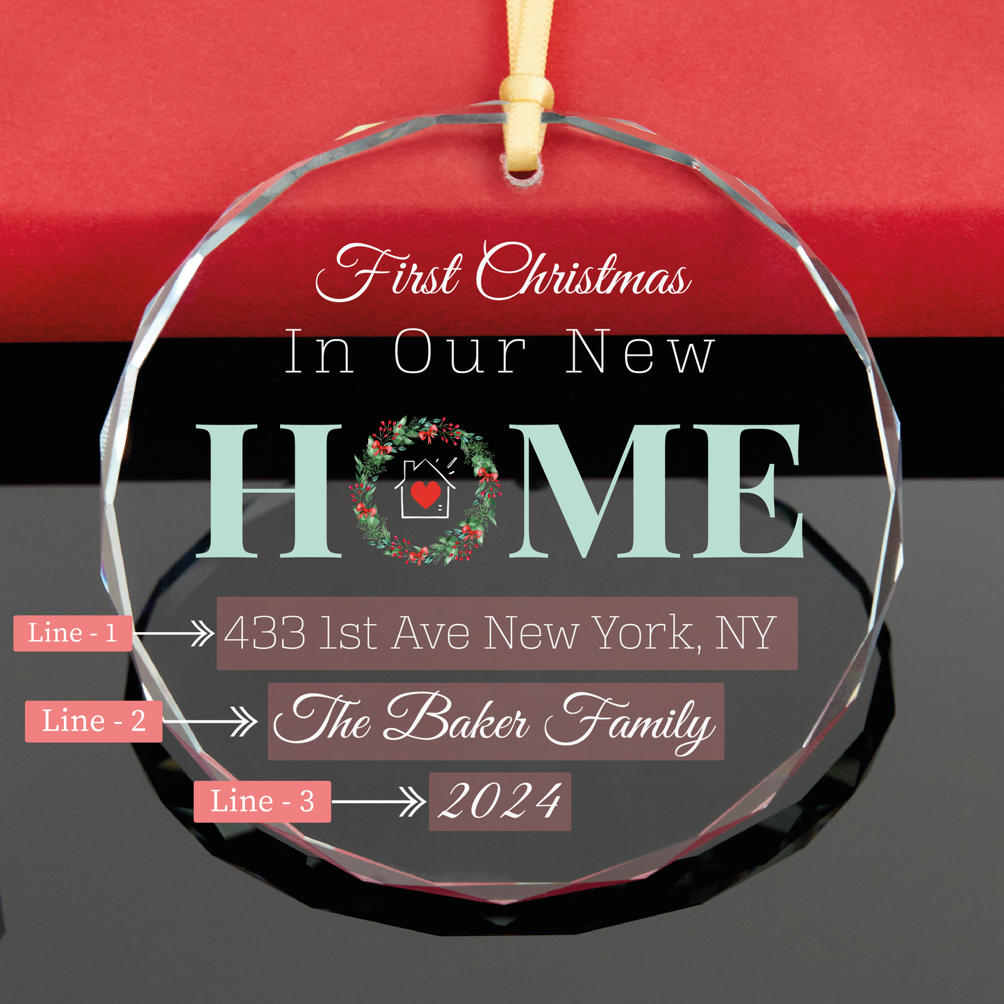 Personalized New Home Address Christmas Ornament