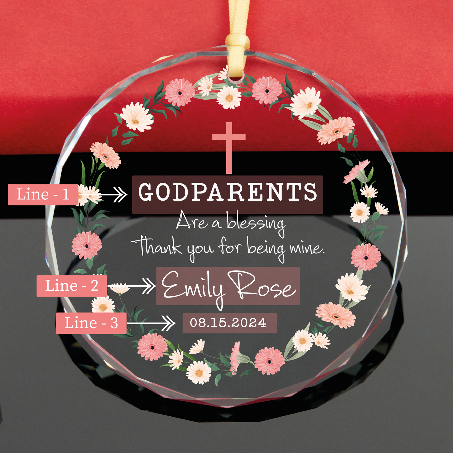 Personalized Godparents Baptism Ornament